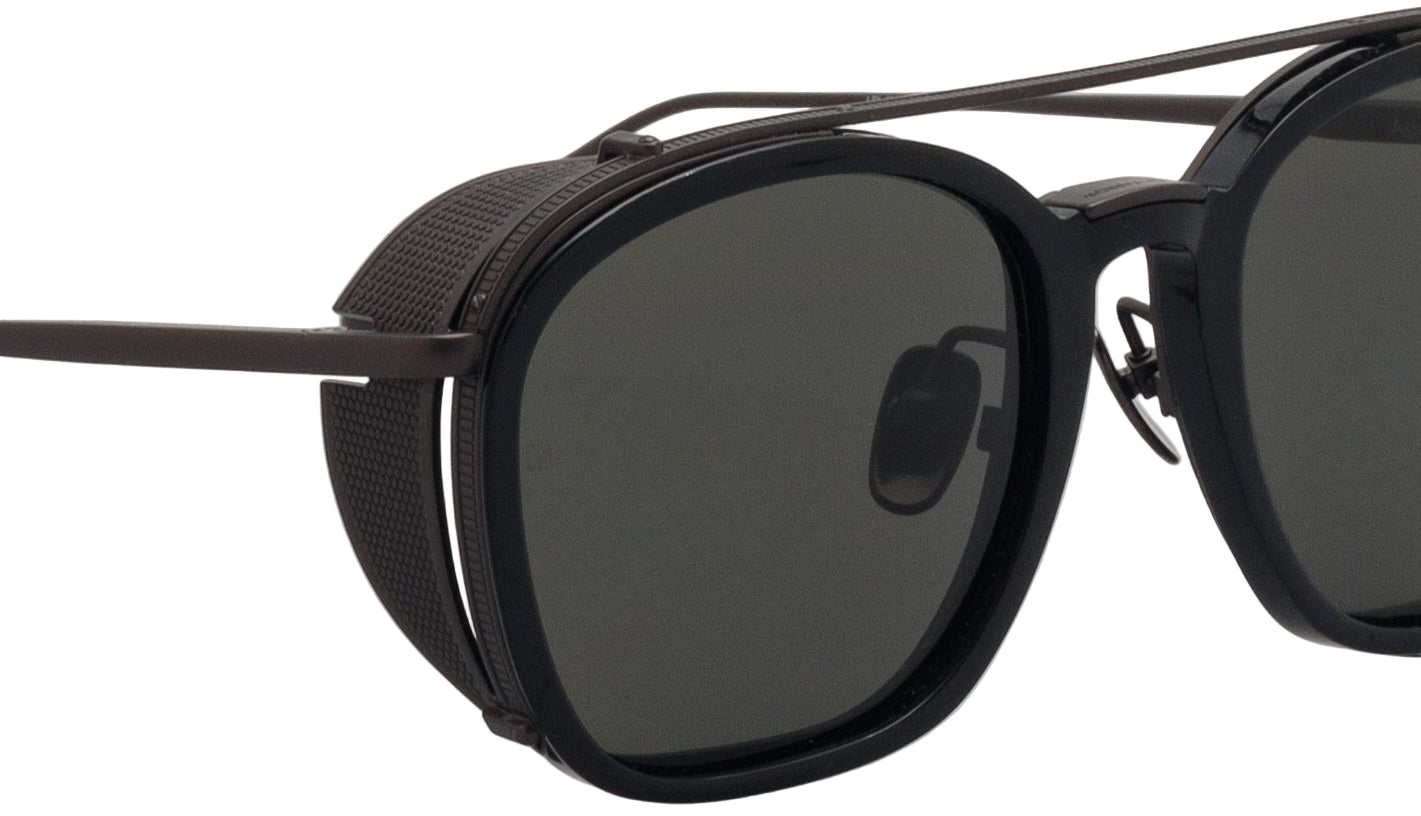Color_LFL1359C6SUN - Aston Square Sunglasses in Black and Matt Nickel