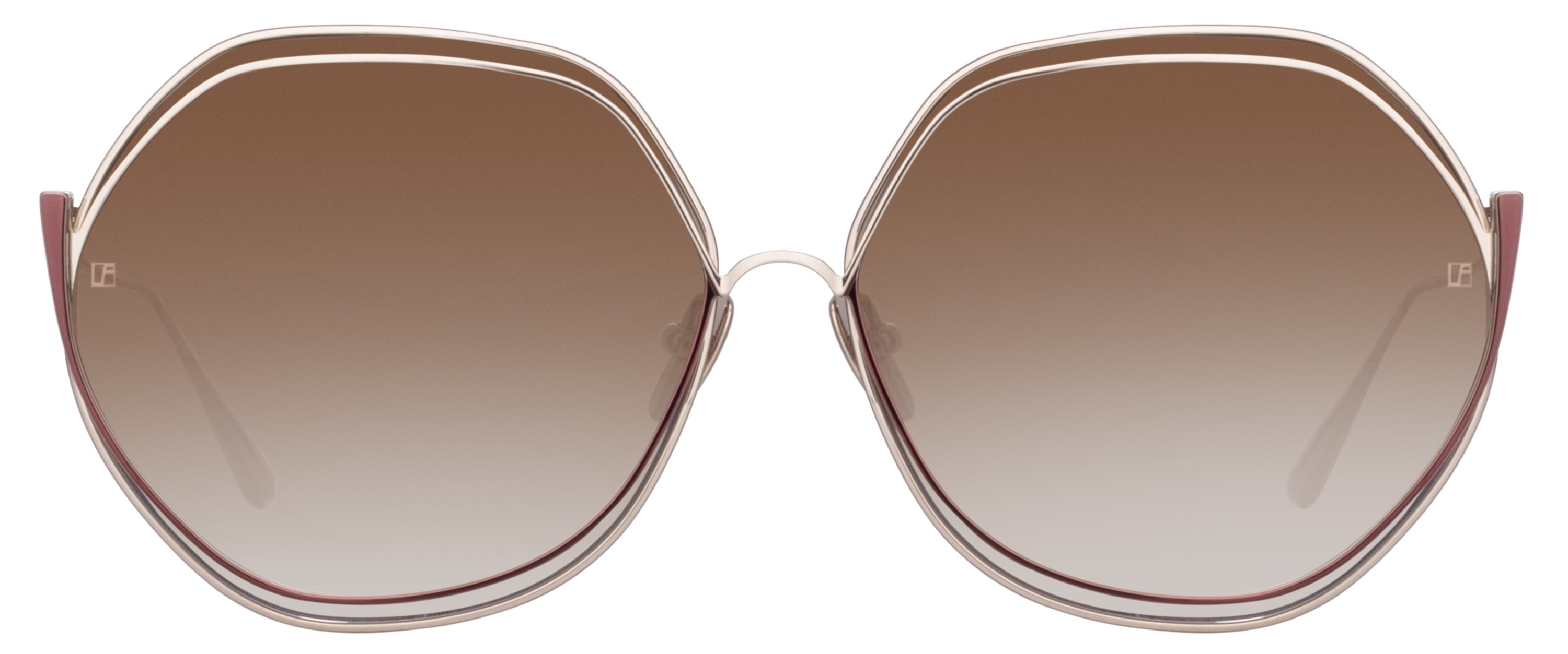 Color_LFL1355C2SUN - Aspen Hexagon Sunglasses in Metallic Brown