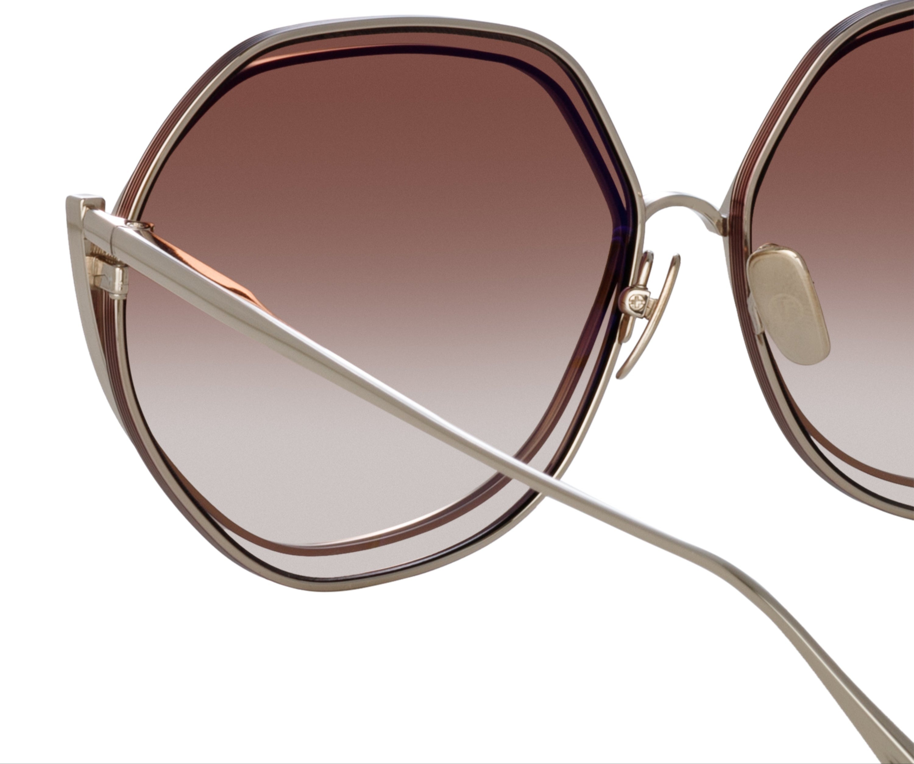 Color_LFL1355C2SUN - Aspen Hexagon Sunglasses in Metallic Brown