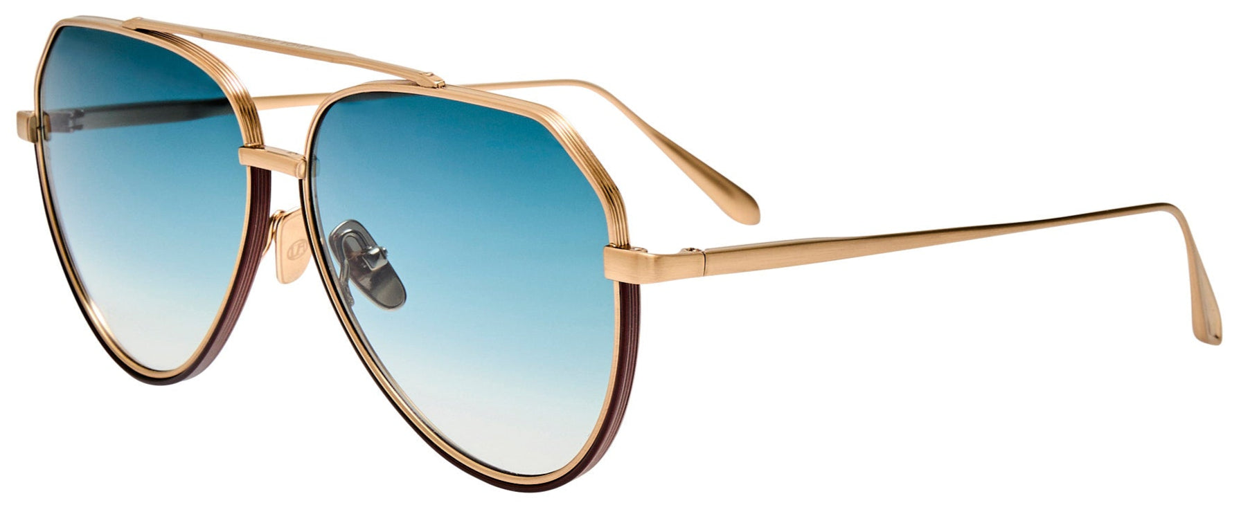 Color_LFL1472C5SUN - Bayer Aviator Sunglasses in Light Gold and Aqua LIMITED EDITION OF 200