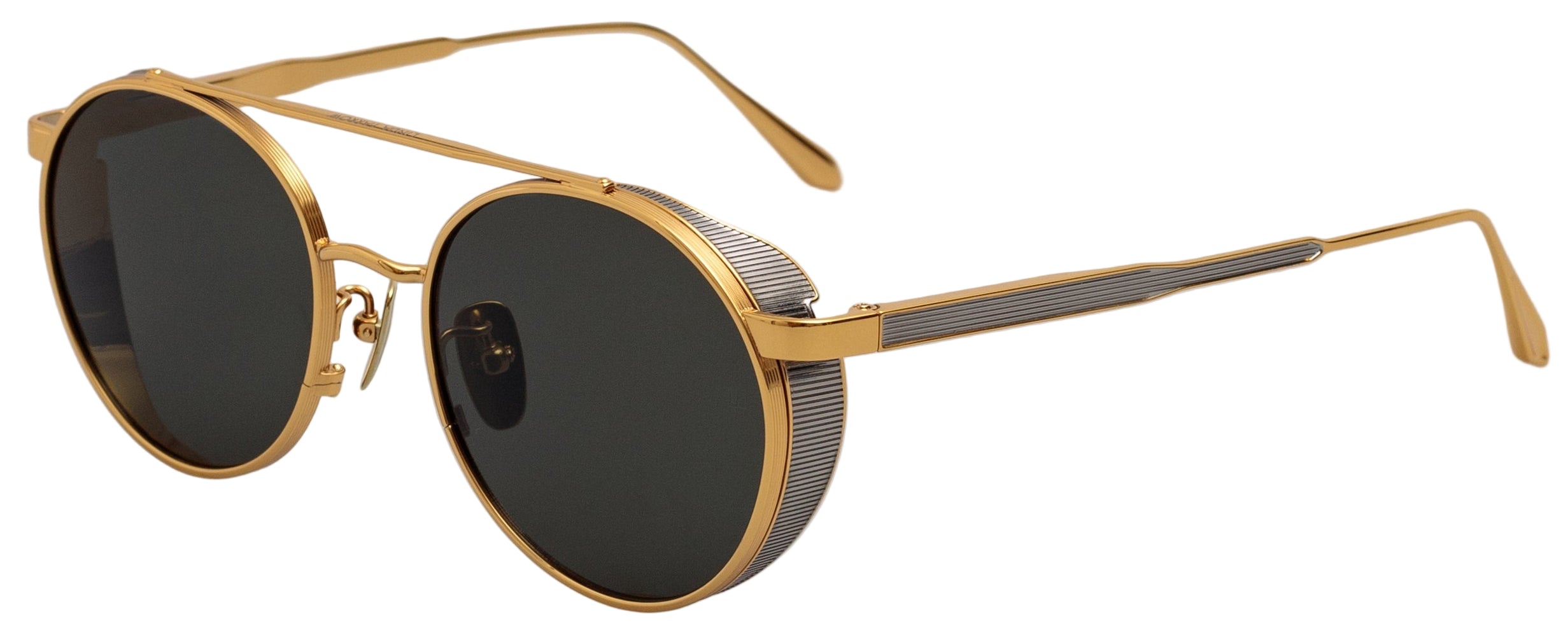 Color_LFL1503C1SUN - Conor Oval Sunglasses in Yellow Gold and Grey