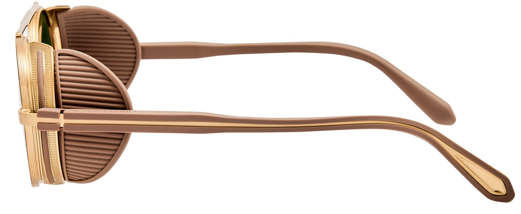 Color_LFL1631C2SUN- Baret Oval Sunglasses Light Gold and Green