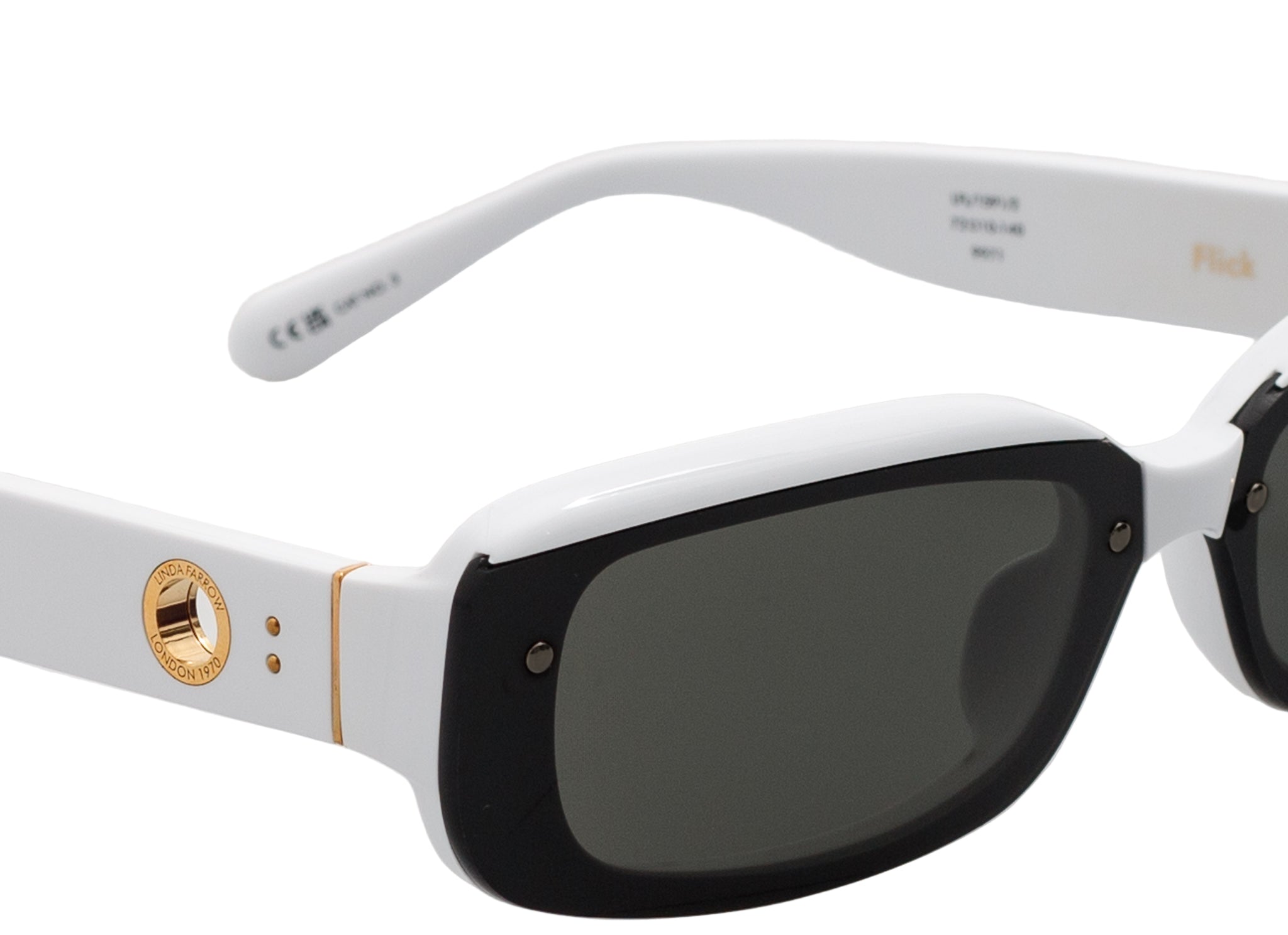 Color_LFL1591C2SUN - Flick Rectangle Sunglasses in White and Grey