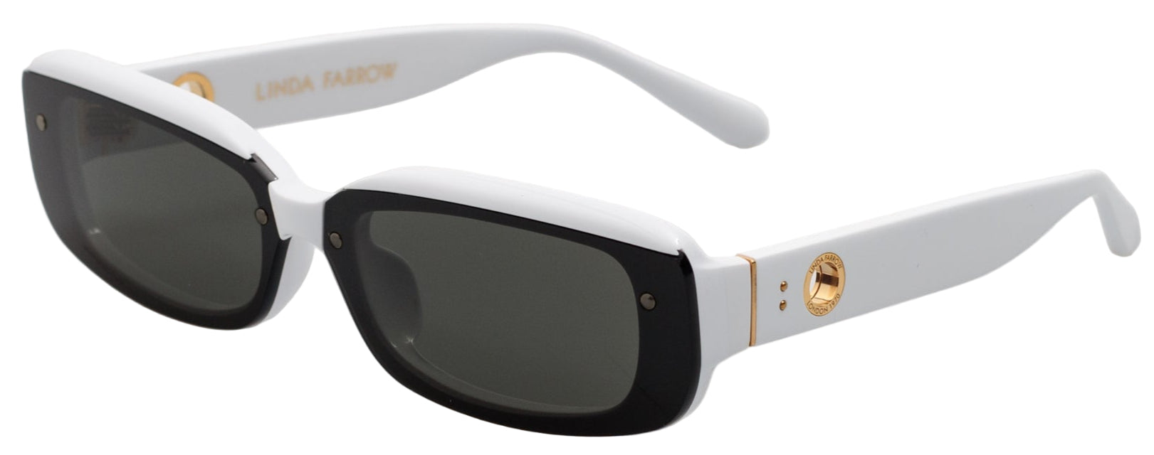 Color_LFL1591C2SUN - Flick Rectangle Sunglasses in White and Grey