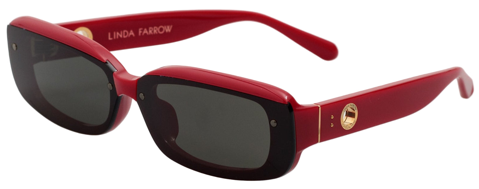 Color_LFL1591C3SUN - Flick Rectangle Sunglasses in Red and Grey