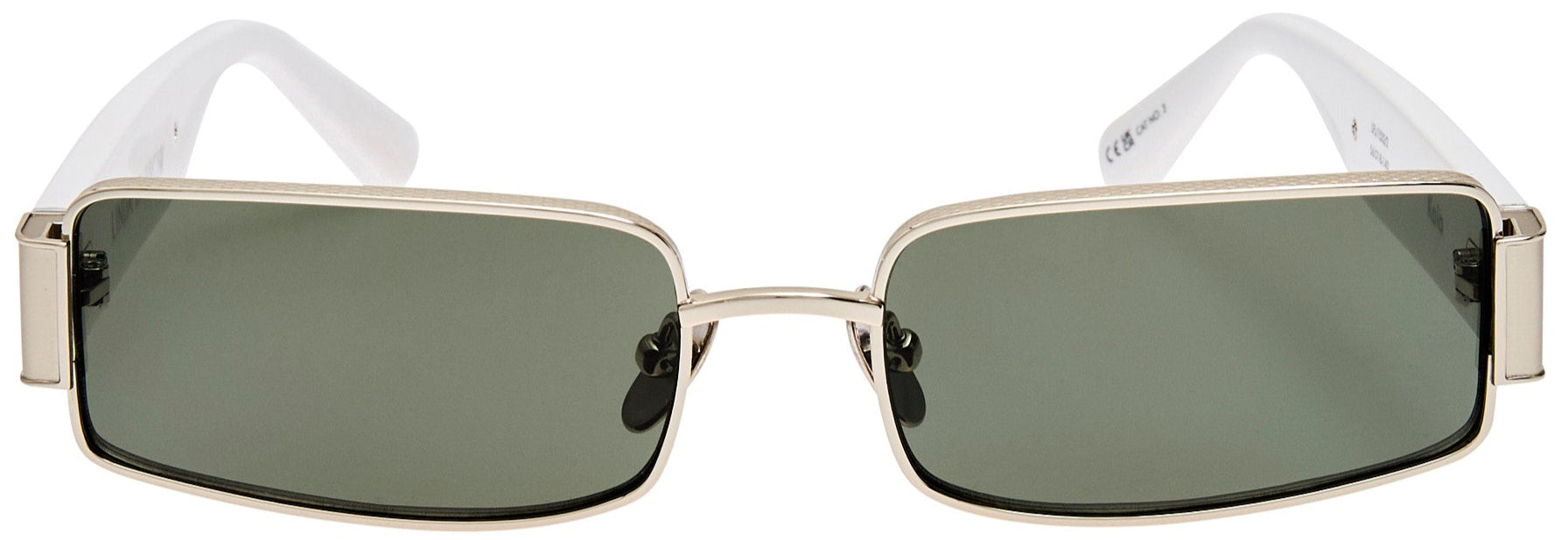Color_LFL1532C2SUN - Kaia Rectangle Sunglasses in White Gold and Grey