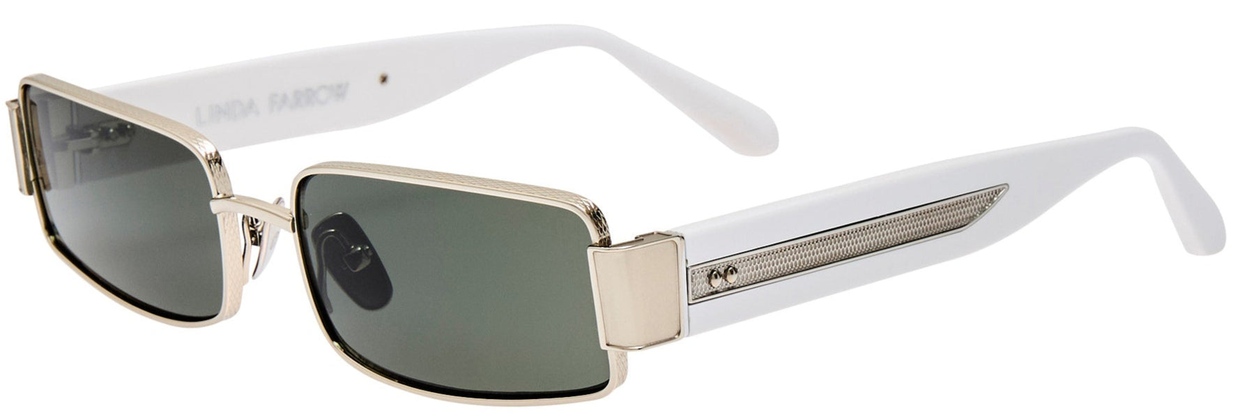Color_LFL1532C2SUN - Kaia Rectangle Sunglasses in White Gold and Grey
