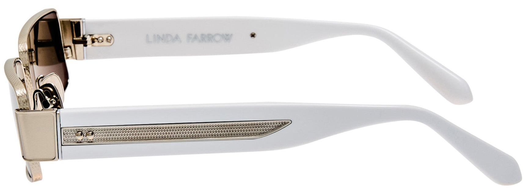 Color_LFL1532C2SUN - Kaia Rectangle Sunglasses in White Gold and Grey