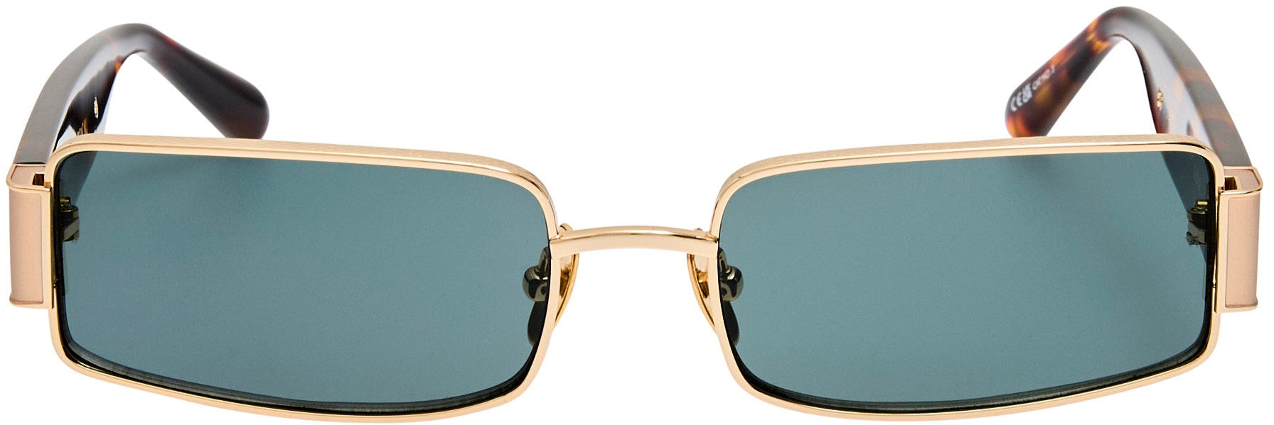 Color_LFL1532C4SUN - Kaia Rectangle Sunglasses in Yellow Gold and Deep Green