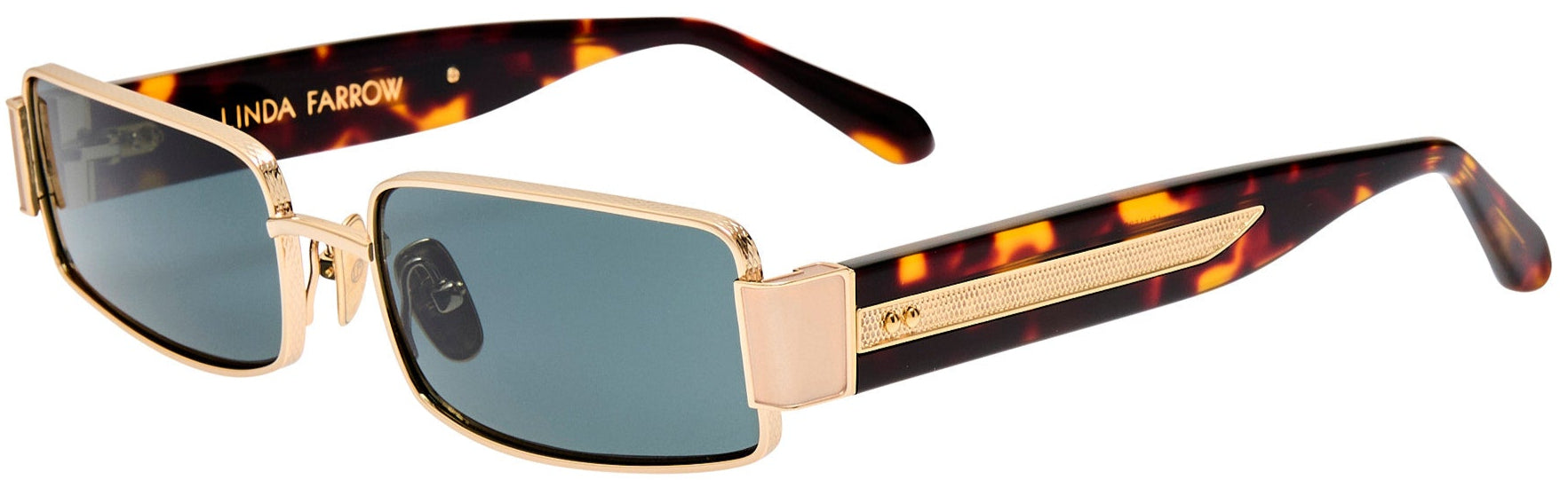 Color_LFL1532C4SUN - Kaia Rectangle Sunglasses in Yellow Gold and Deep Green
