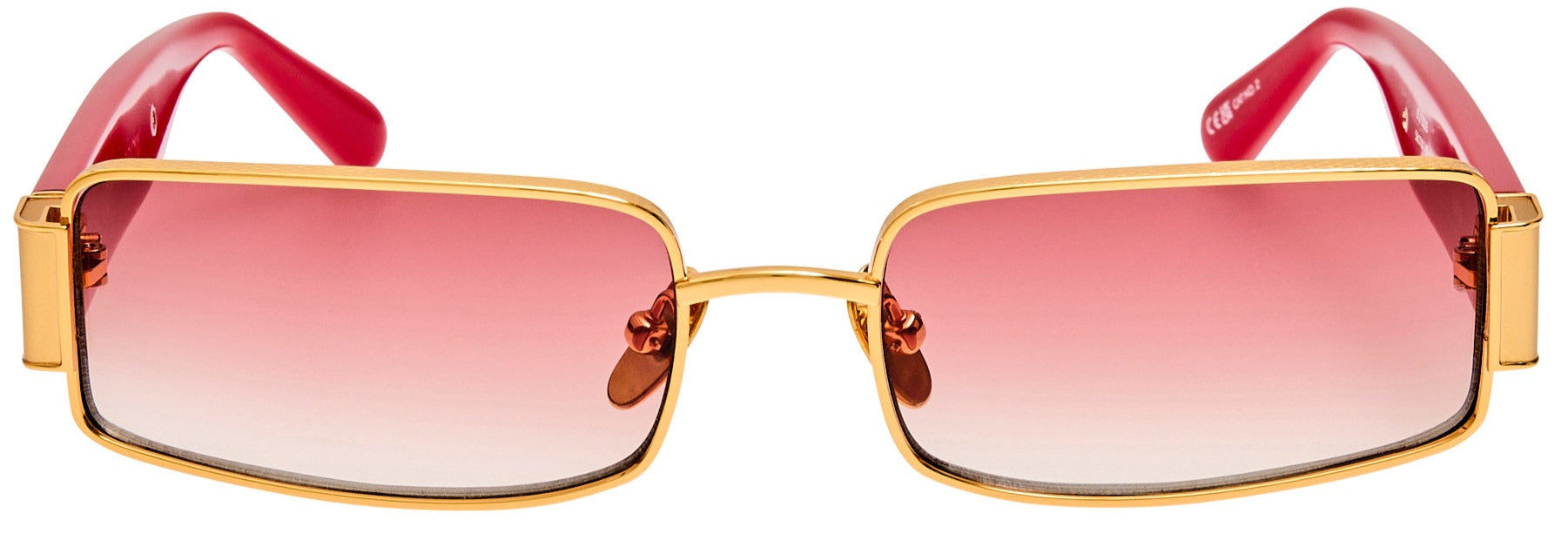 Color_LFL1550C3SUN - Kaia Rectangle Sunglasses in Yellow Gold and Red