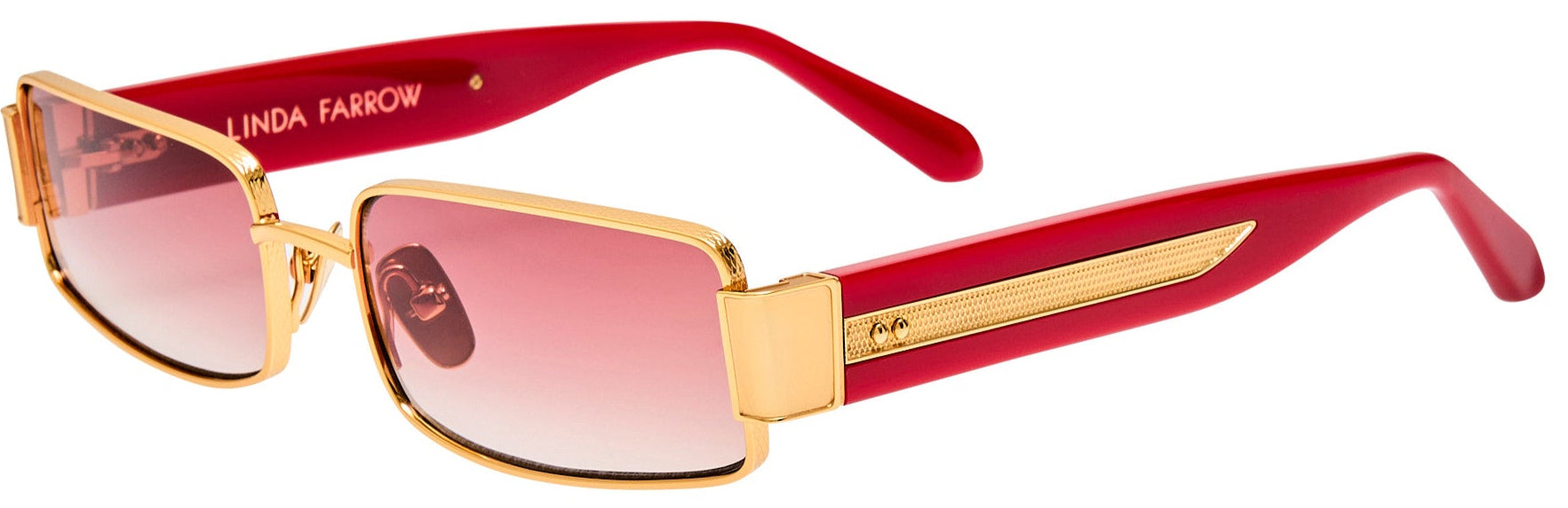 Color_LFL1550C3SUN - Kaia Rectangle Sunglasses in Yellow Gold and Red