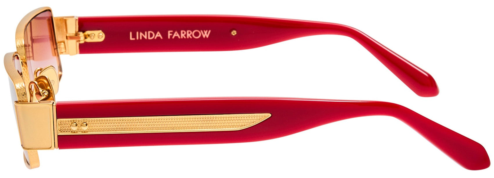 Color_LFL1550C3SUN - Kaia Rectangle Sunglasses in Yellow Gold and Red