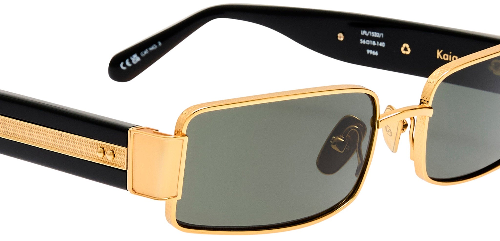 Color_LFL1532C1SUN - Kaia Rectangle Sunglasses in Yellow Gold and Grey