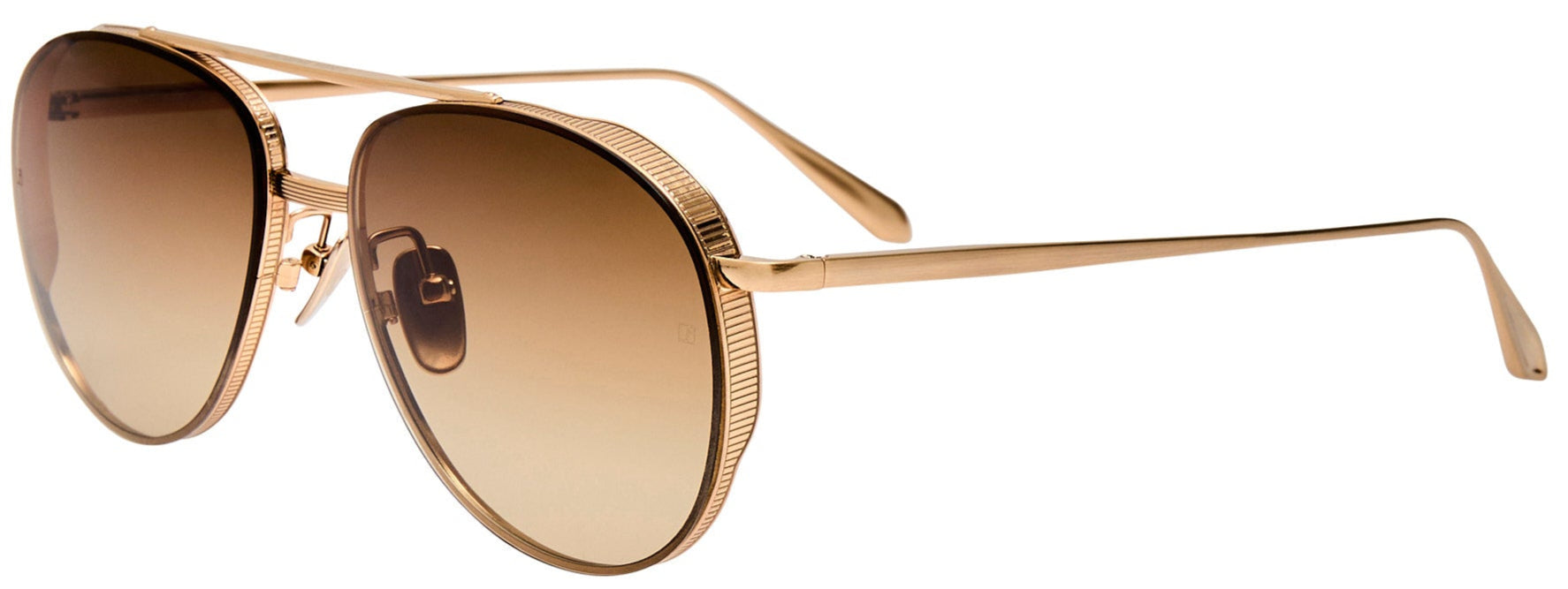 Color_LFL1547C2SUN - Meret Aviator Sunglasses in Light Gold and Brown Grad