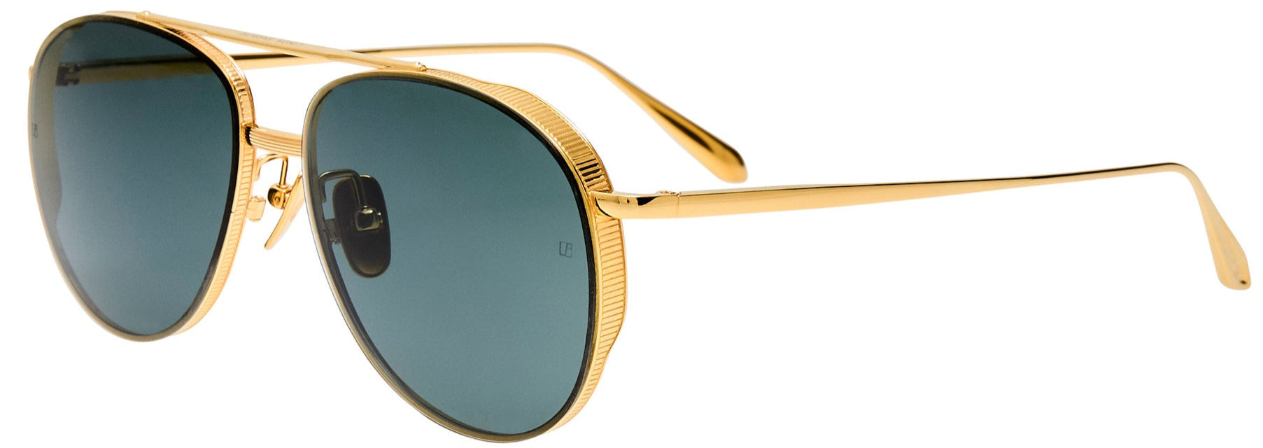 Color_LFL1547C1SUN - Meret Aviator Sunglasses in Yellow Gold and Deep Green