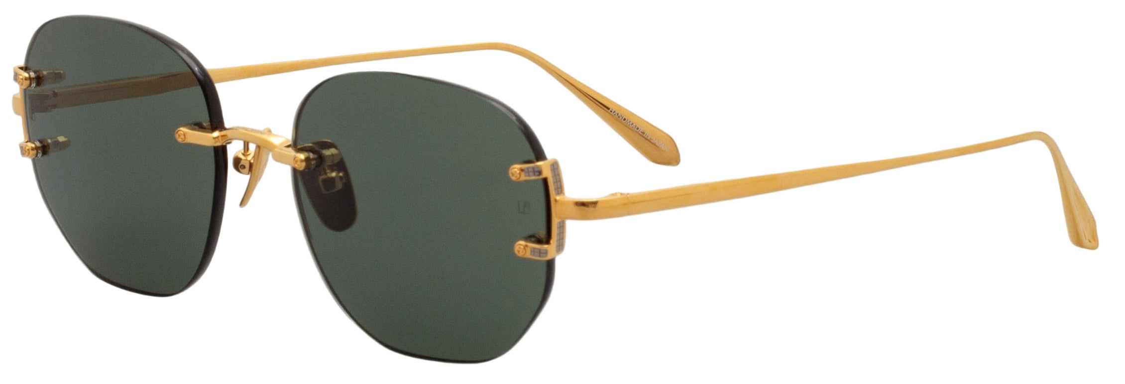 Color_LFL1497C2SUN - Sandor Angular Sunglasses in Yellow Gold and Green