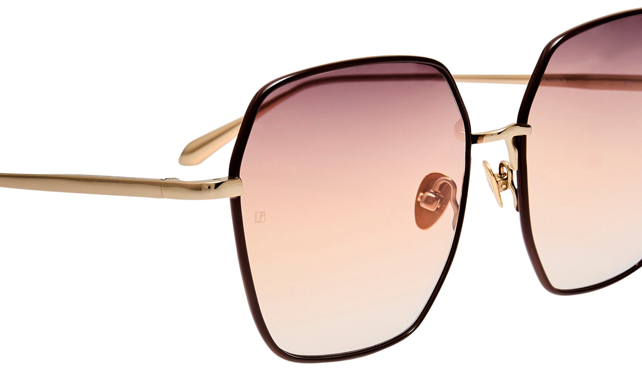 Color_LFL1576C2SUN - Darcie Oversized Sunglasses in Light Gold and Ash Grad