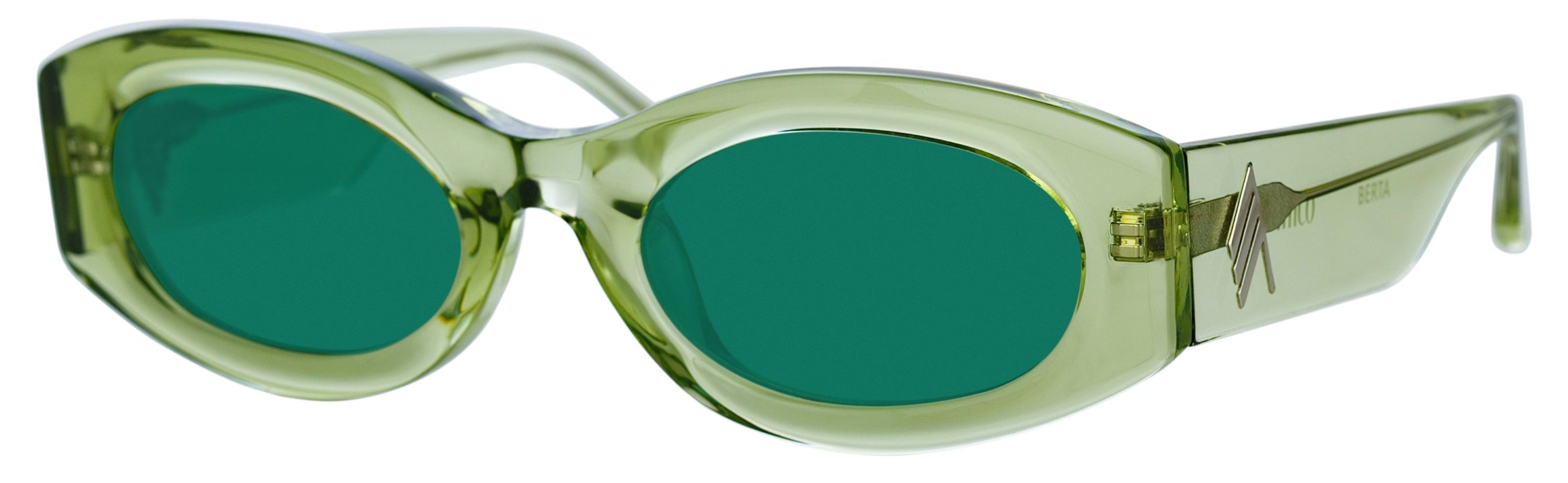 Color_ATTICO38C3SUN - The Attico Berta Oval Sunglasses in Lime