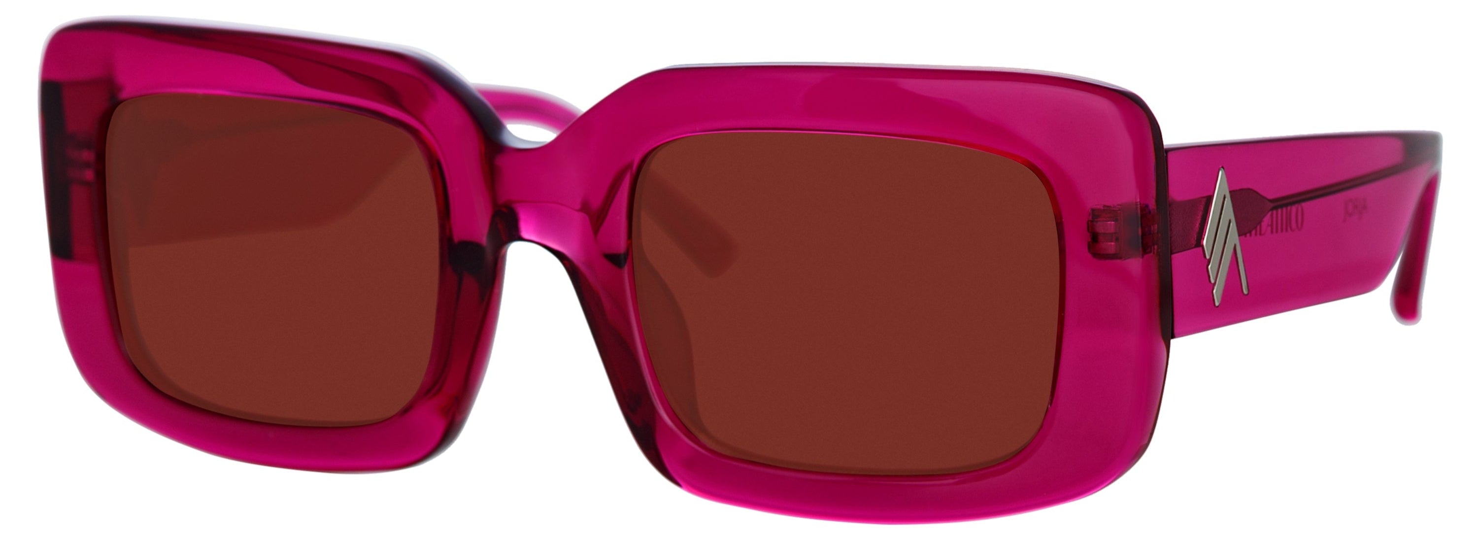 Color_ATTICO40C4SUN - The Attico Jorja Rectangular Sunglasses in Red