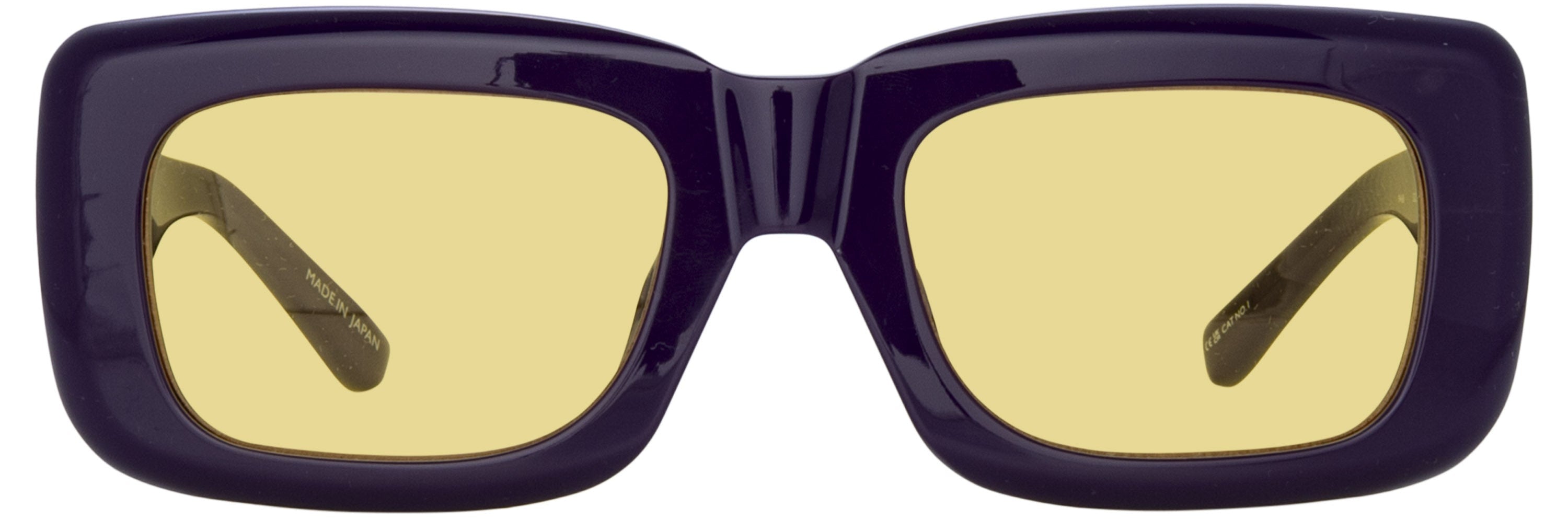 Color_ATTICO3C29SUN - The Attico Marfa Rectangular Sunglasses in Purple and Yellow