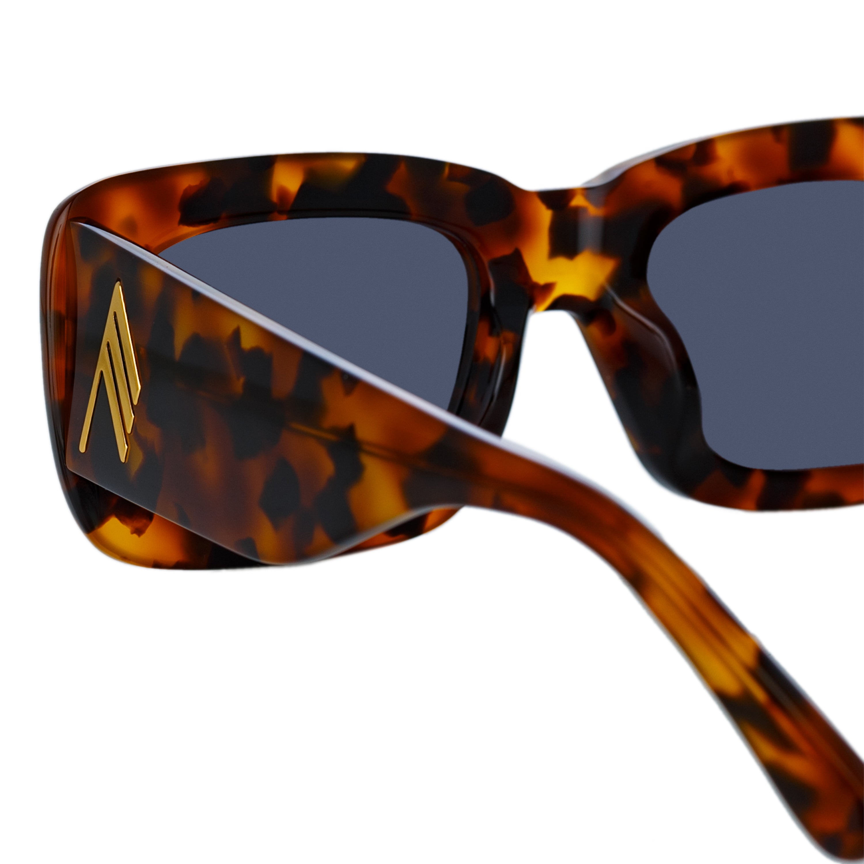 Color_ATTICO3C24SUN - The Attico Marfa Rectangular Sunglasses in Tortoiseshell and Blue Lenses