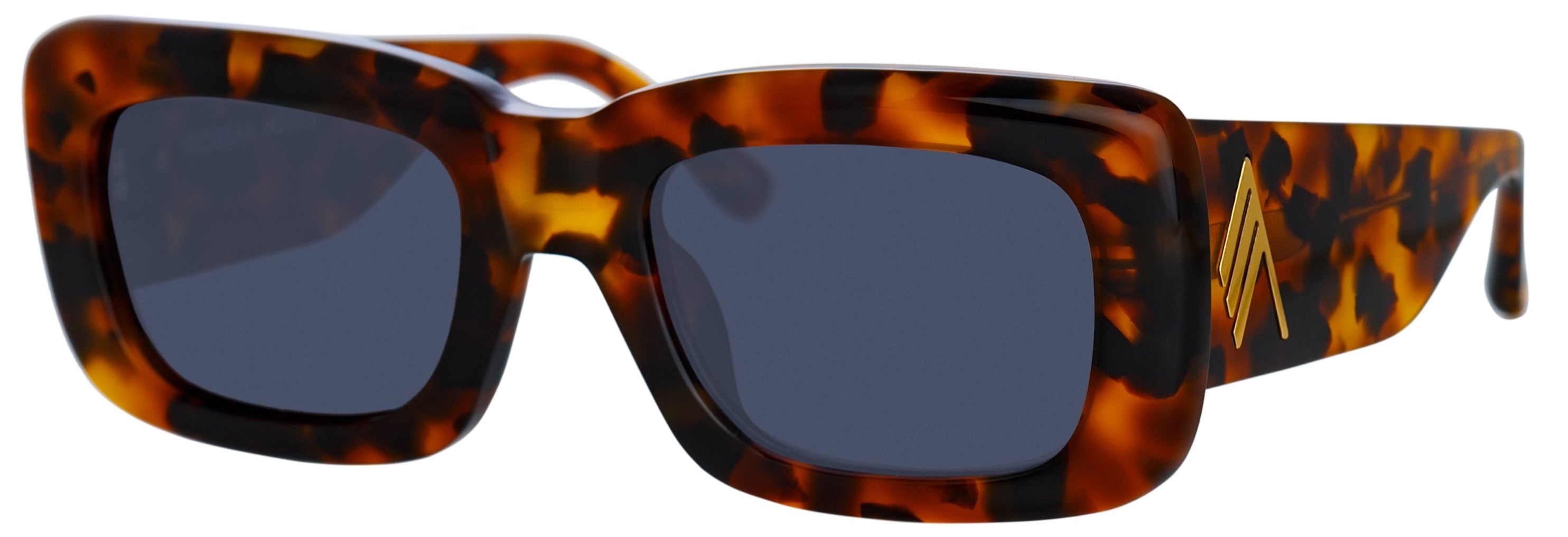 Color_ATTICO3C24SUN - The Attico Marfa Rectangular Sunglasses in Tortoiseshell and Blue Lenses