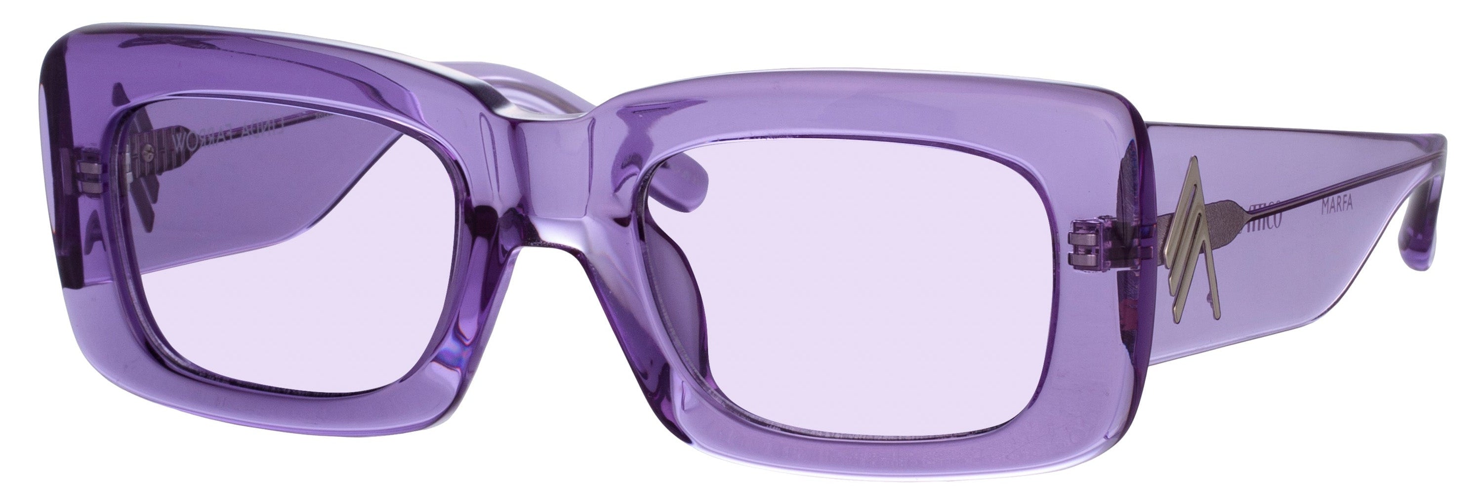Color_ATTICO3C25SUN - The Attico Marfa Rectangular Sunglasses in Purple and Purple