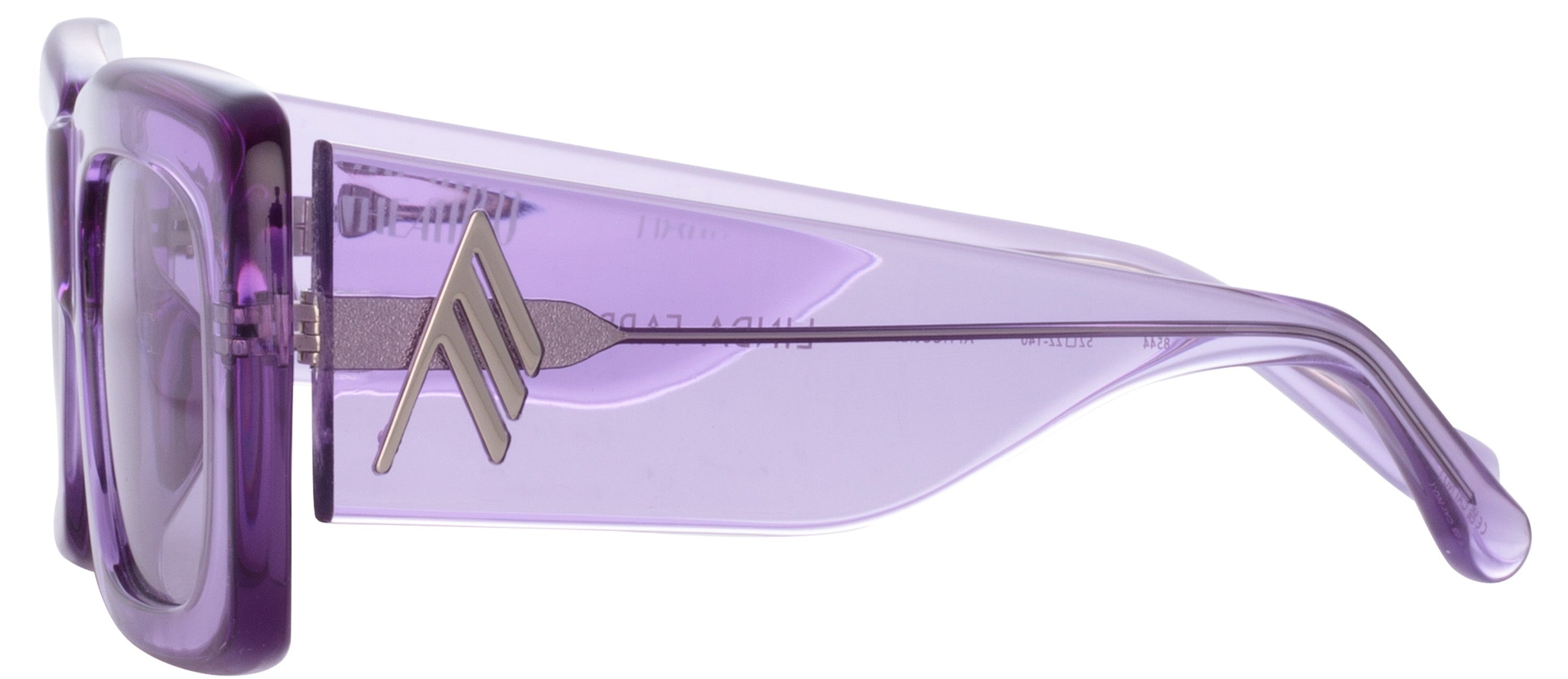 Color_ATTICO3C25SUN - The Attico Marfa Rectangular Sunglasses in Purple and Purple