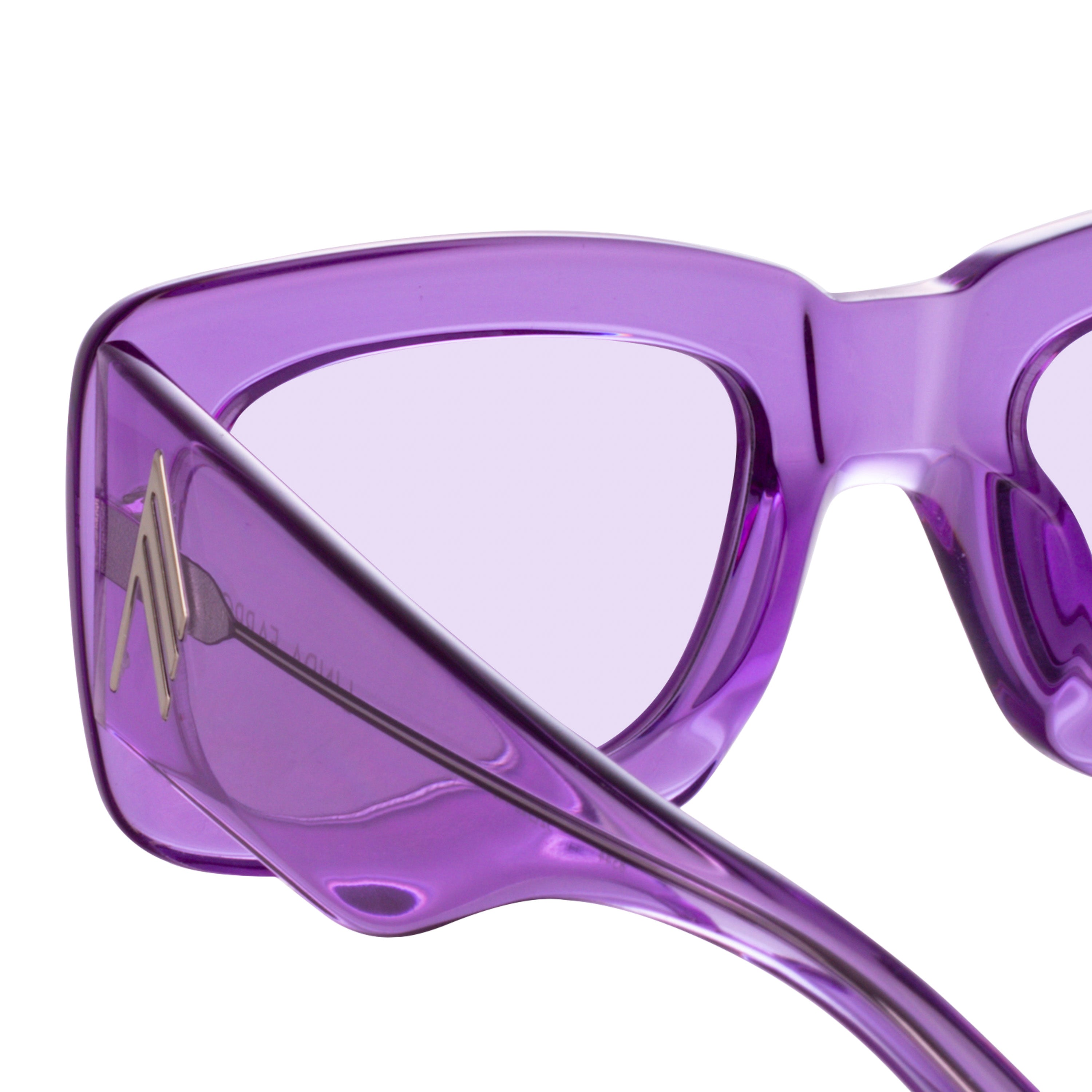 Color_ATTICO3C25SUN - The Attico Marfa Rectangular Sunglasses in Purple and Purple