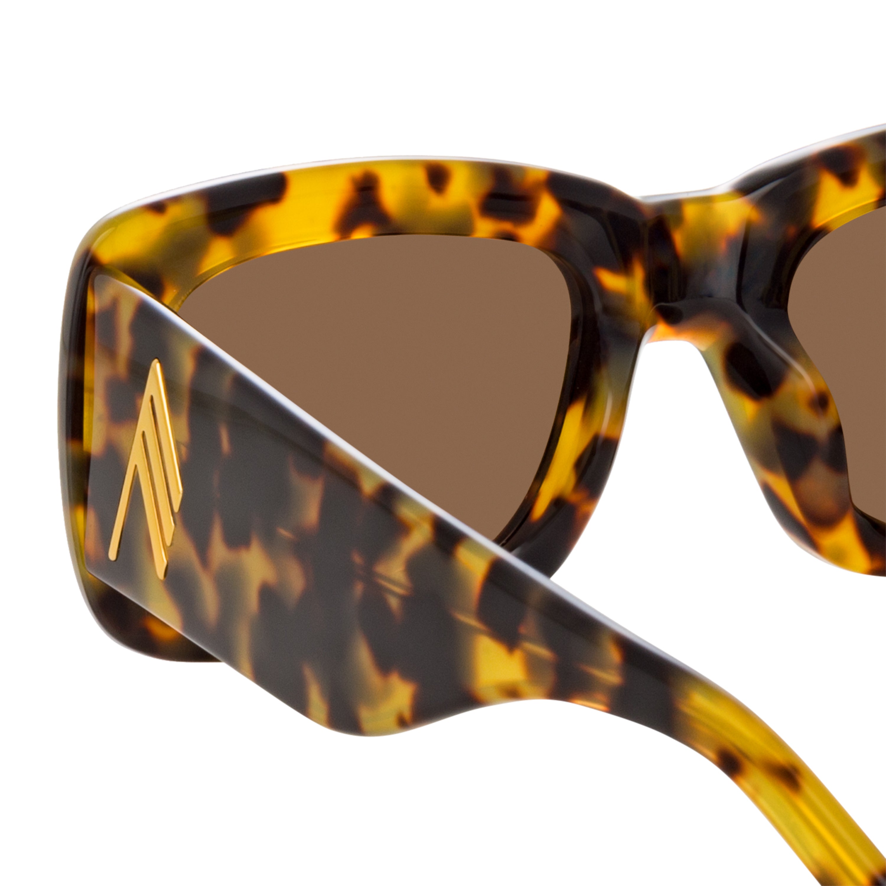 Color_ATTICO3C21SUN - The Attico Marfa Rectangular Sunglasses in Tortoiseshell and Brown