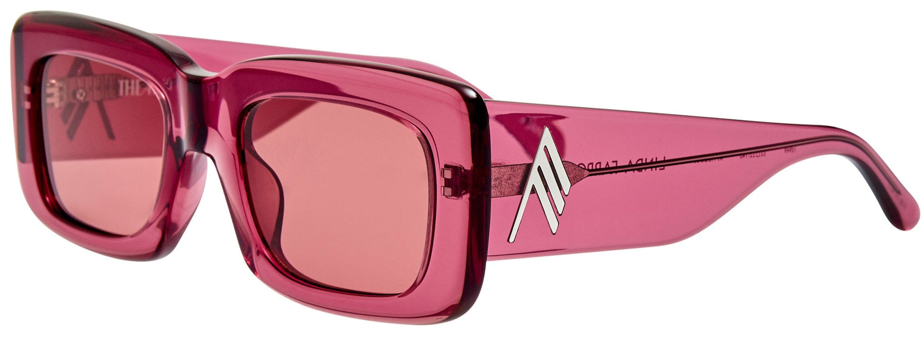 Color_ATTICO3C36SUN - The Attico Marfa Rectangular Sunglasses in Pink and Smoke