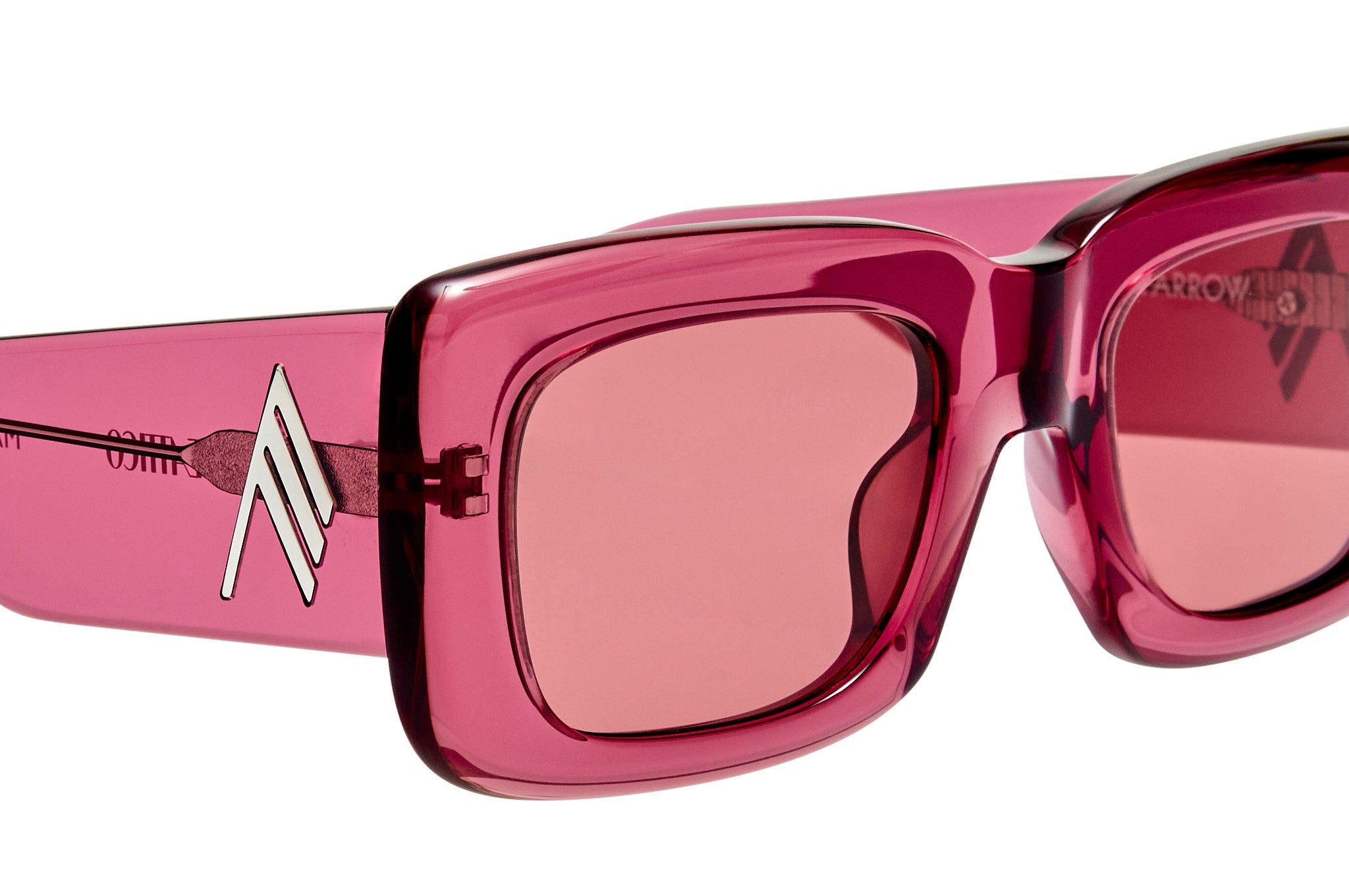 Color_ATTICO3C36SUN - The Attico Marfa Rectangular Sunglasses in Pink and Smoke