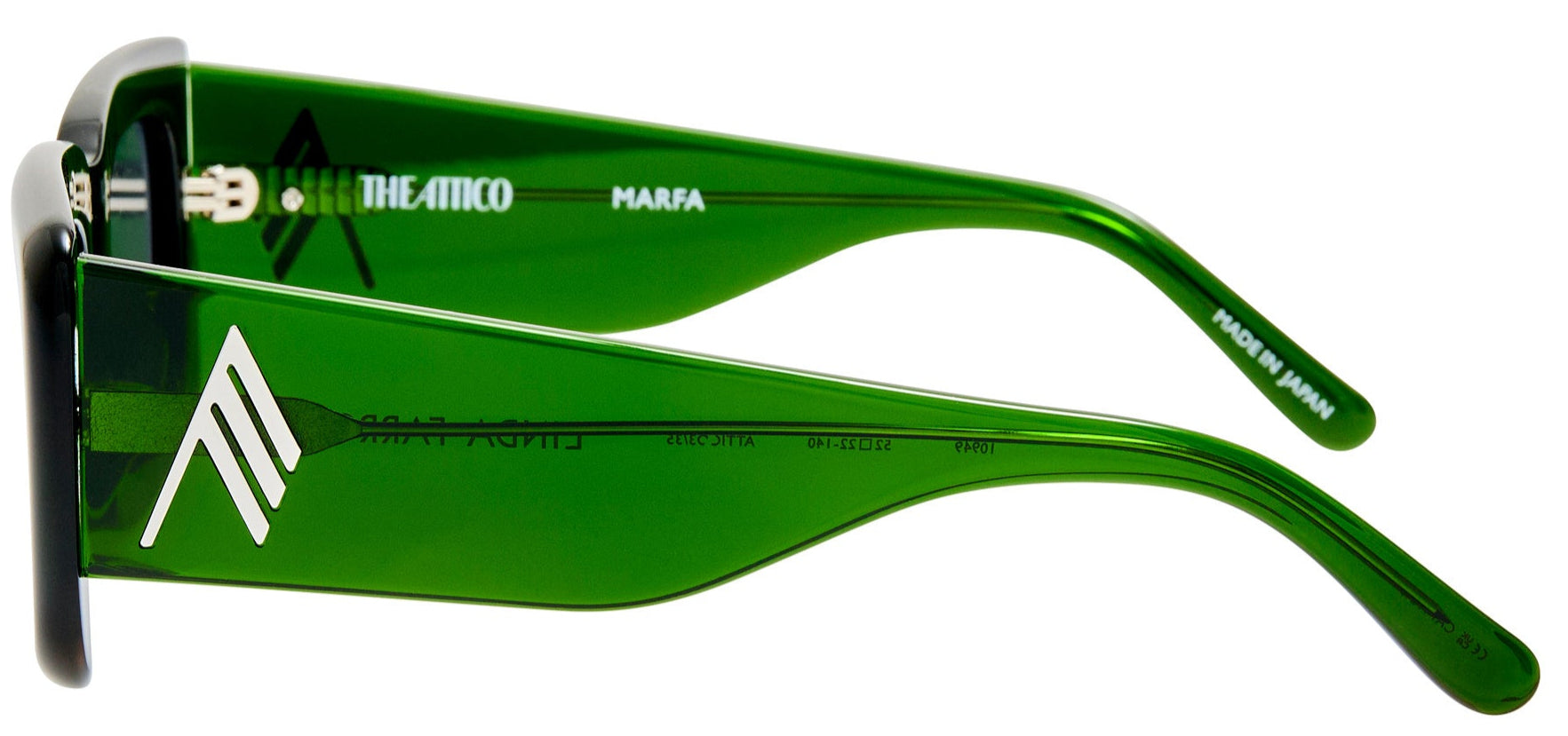 Color_ATTICO3C35SUN - The Attico Marfa Rectangular Sunglasses in Green and Grey