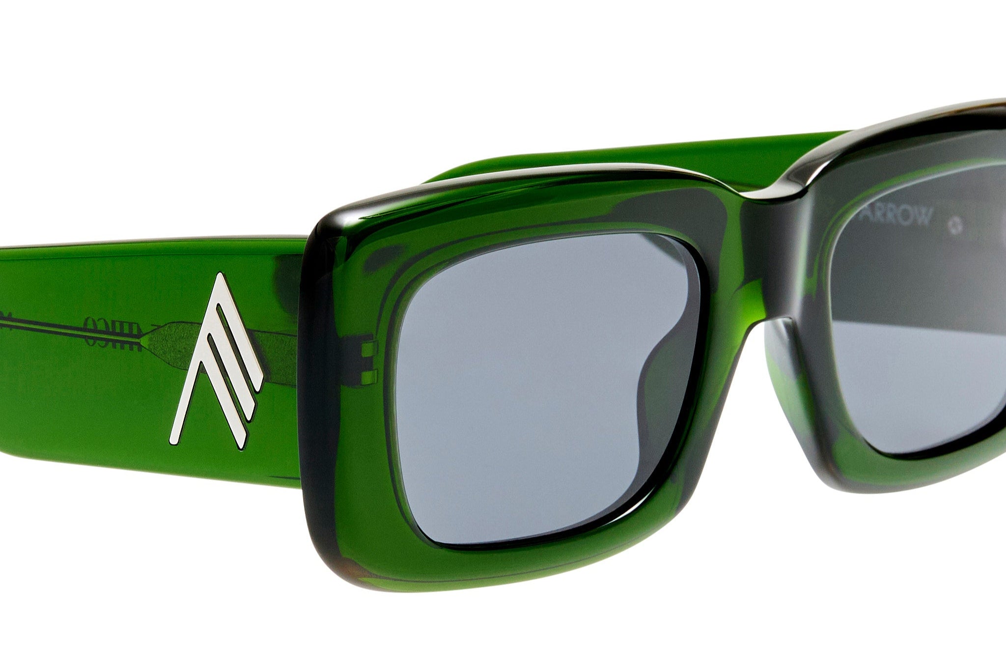 Color_ATTICO3C35SUN - The Attico Marfa Rectangular Sunglasses in Green and Grey