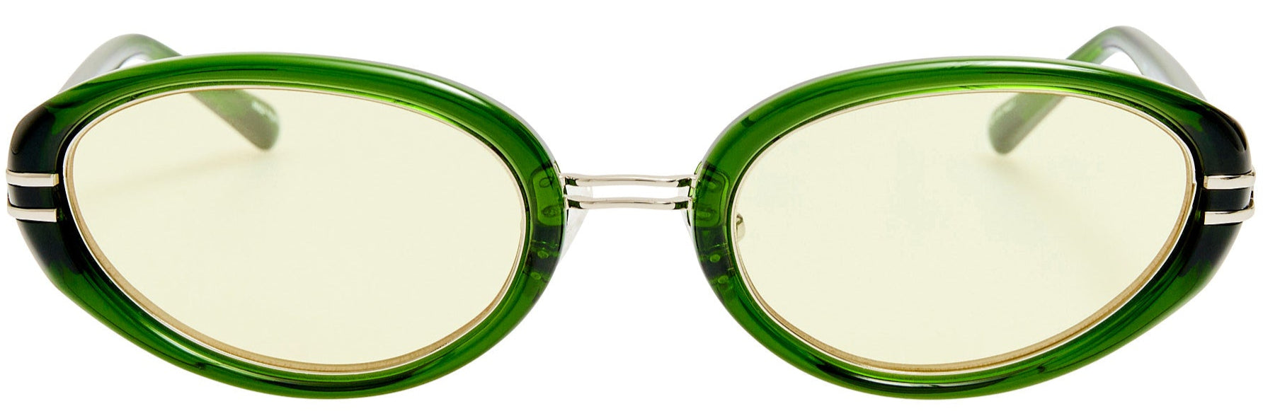 Color_ATTICO83C3SUN - The Attico Ambra Oval Sunglasses in Green and Yellow