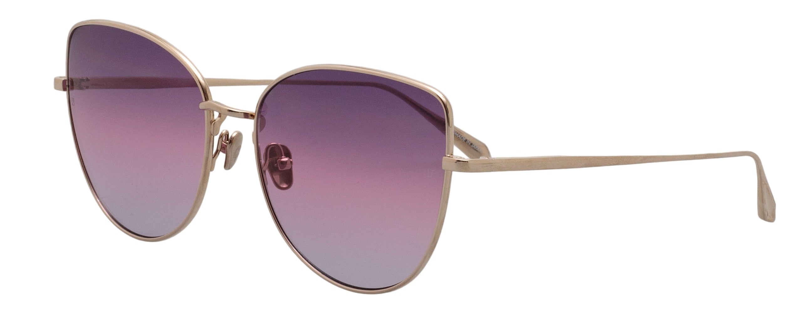 Color_LFL1336C9SUN - Eloise Cat Eye Sunglasses in Light Gold and Purple