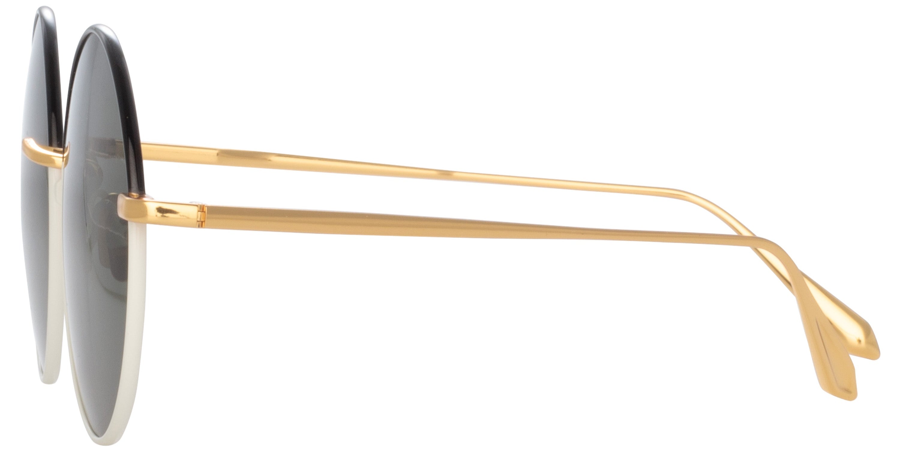 Color_Color_LFL1333C7SUN - Bea Round Sunglasses in Yellow Gold and Black