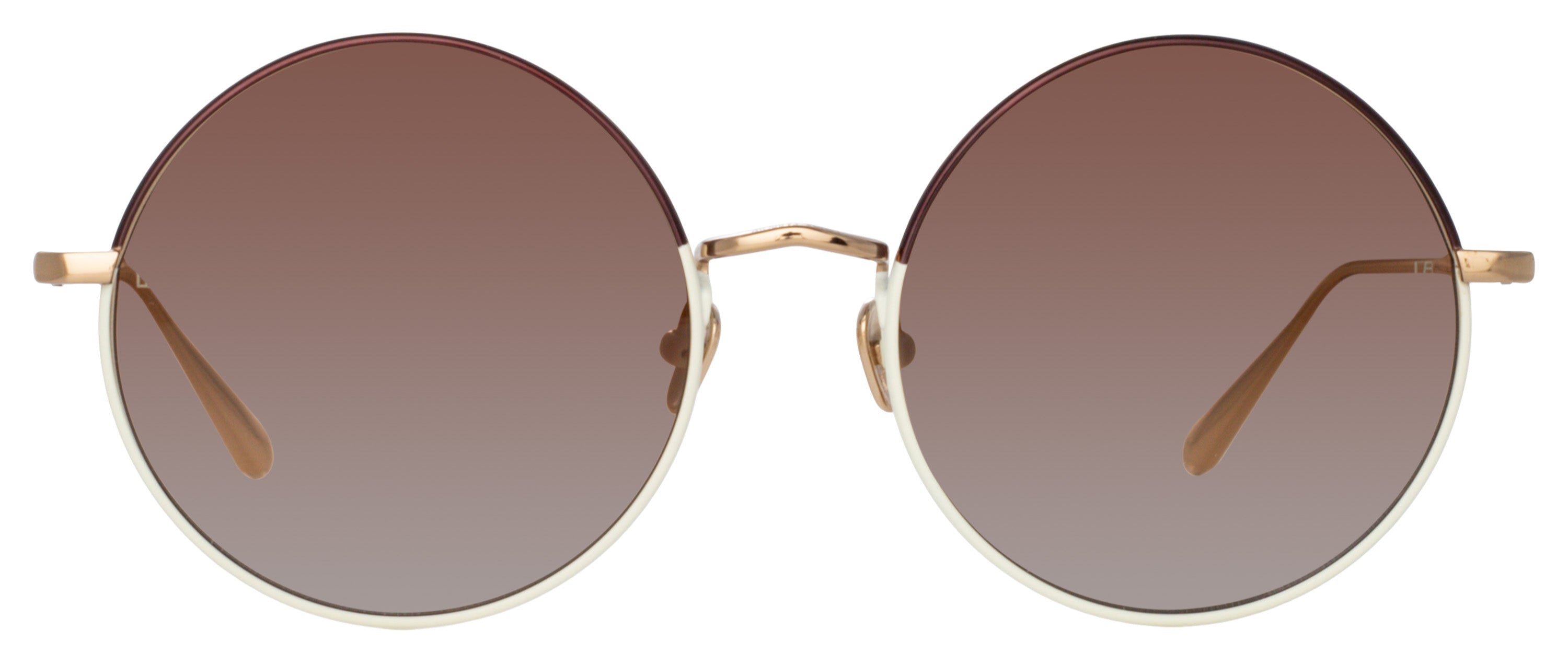 Color_LFL1333C8SUN - Bea Round Sunglasses in Light Gold and Brown