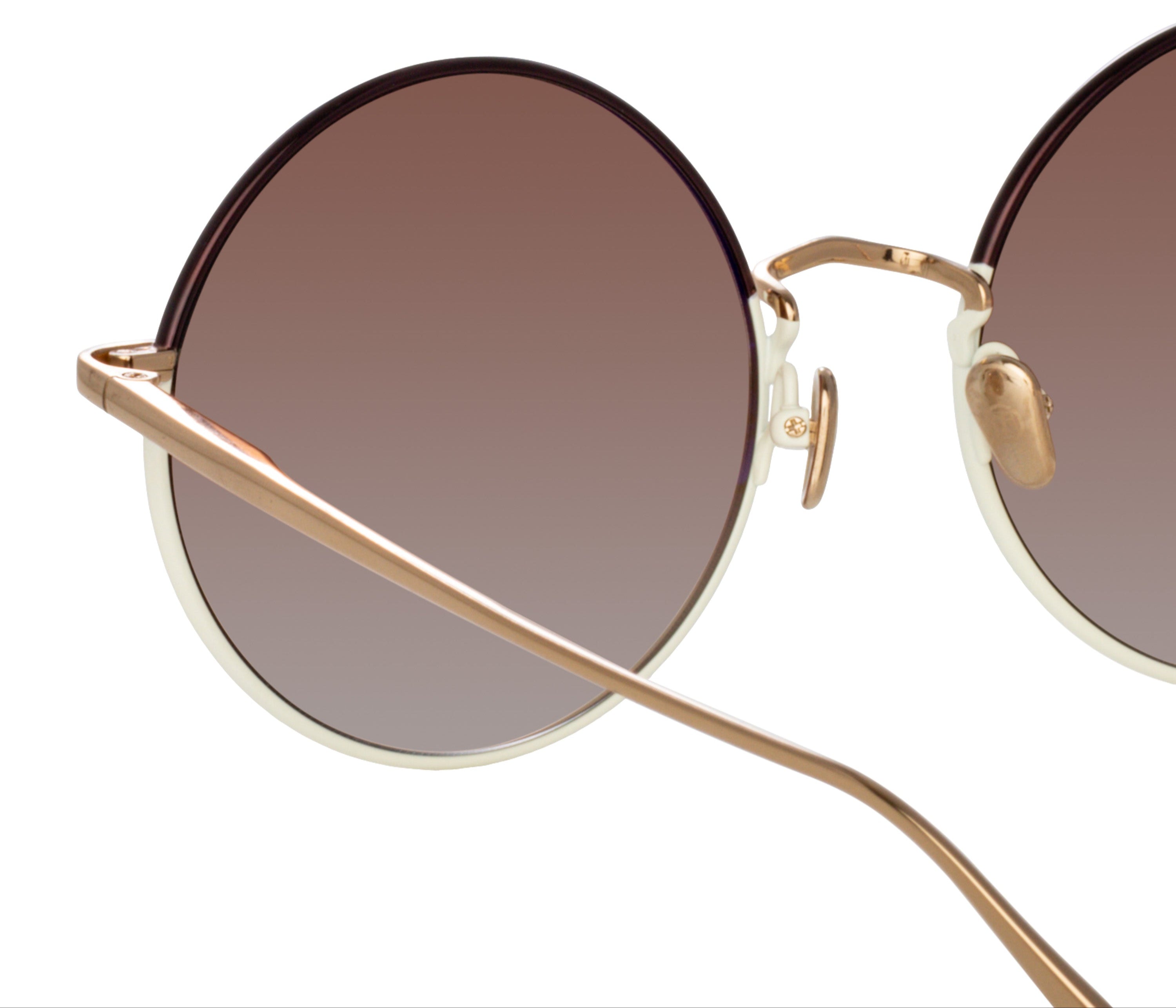 Color_Color_LFL1333C8SUN - Bea Round Sunglasses in Light Gold and Brown