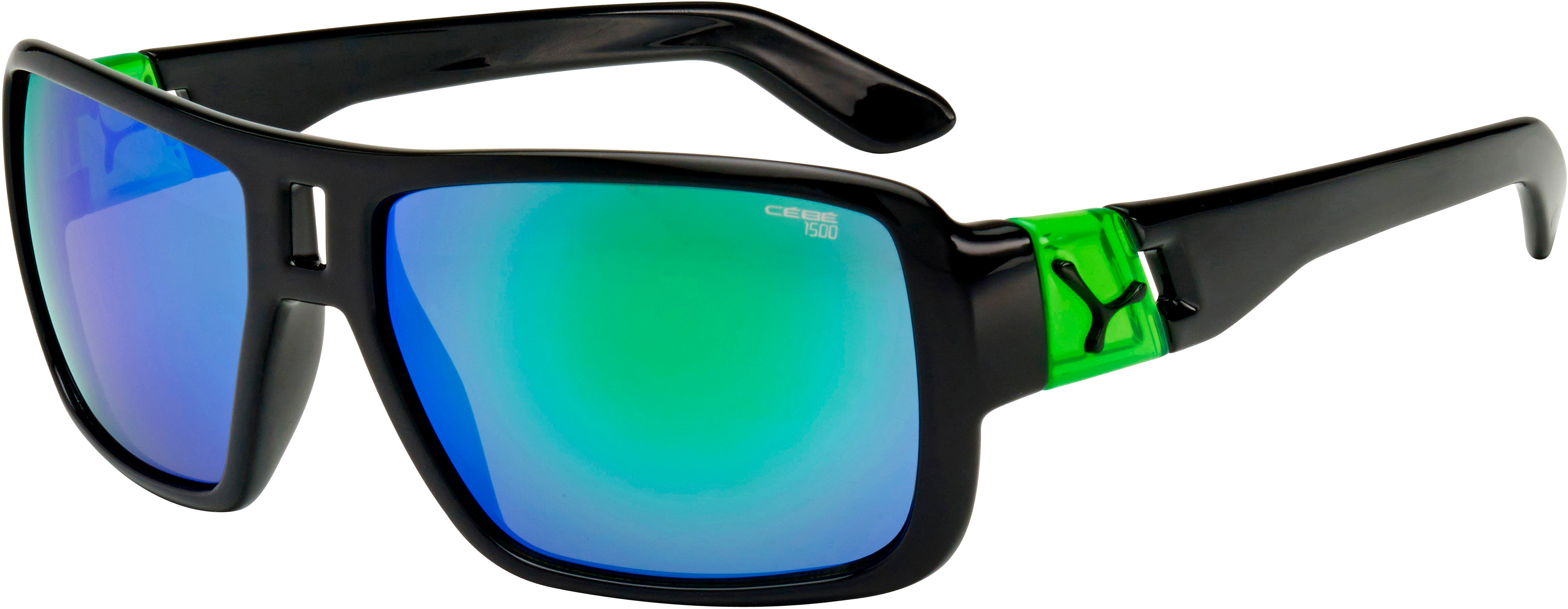 Color_Shiny Black Green - 1500 Grey PC Green Flash Mirror Cat.3 ( CBLAM1 )