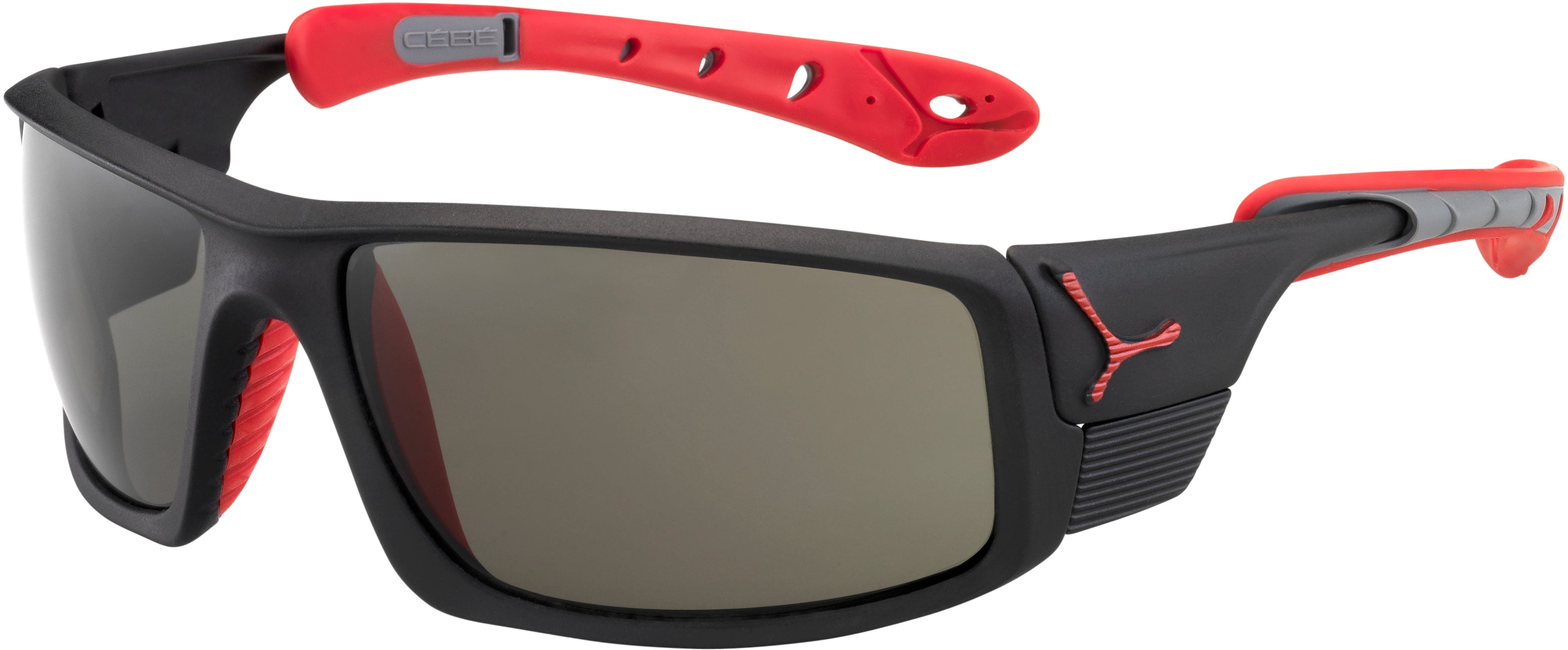 Color_Matt Black Red - Variochrom Peak Grey AC AF Silver Flash Mirror - Cat 2-4 ( CBICE80010 )