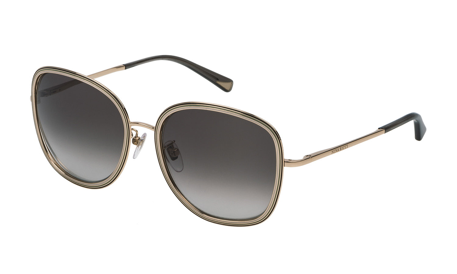 Color_300Y - Shiny Rose Gold - Brown Gradient Green