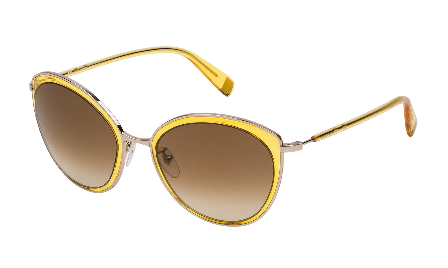 Color_846G - Shiny Transp.Light Yellow - Brown Gradient / Mirror Gold