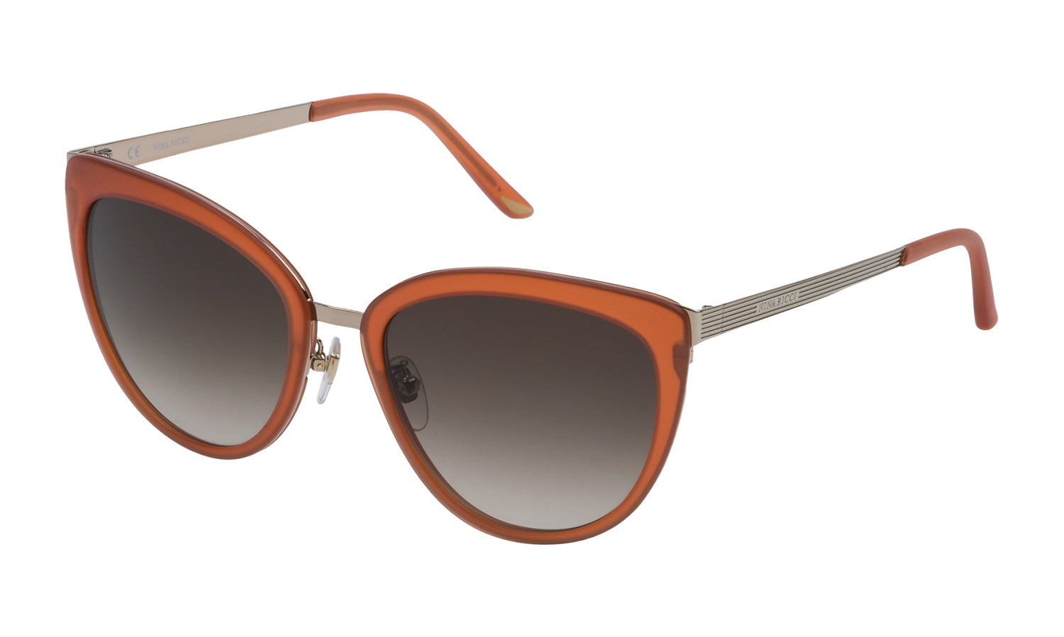 Color_06XG - Shiny Opaline Coral Red - Brown Gradient Brown