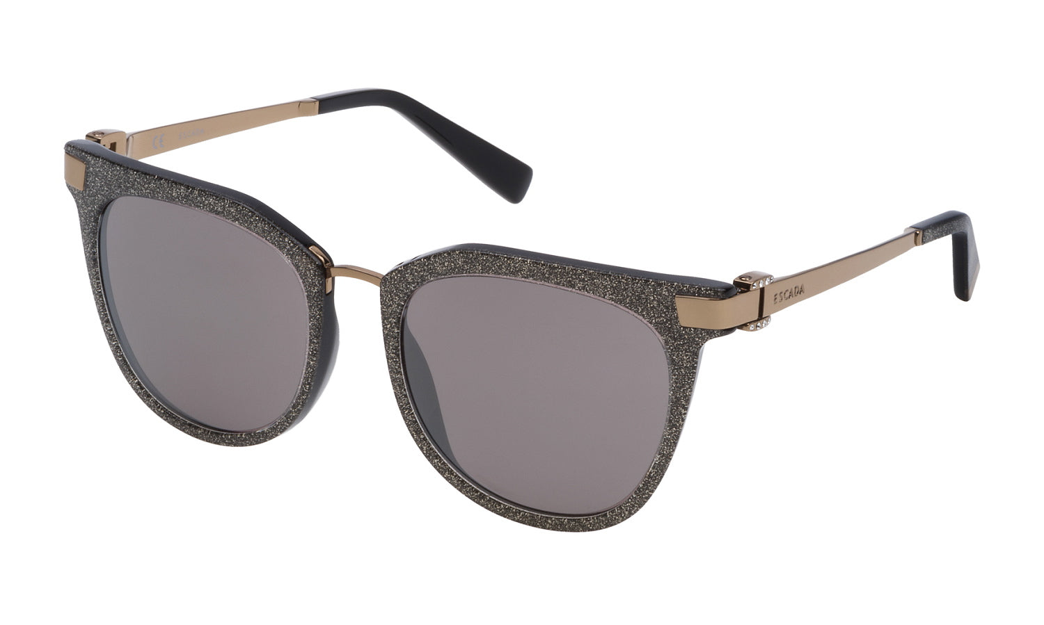 Color_975X - Crystal + Black + Glitter - Brown / Mirror Silver