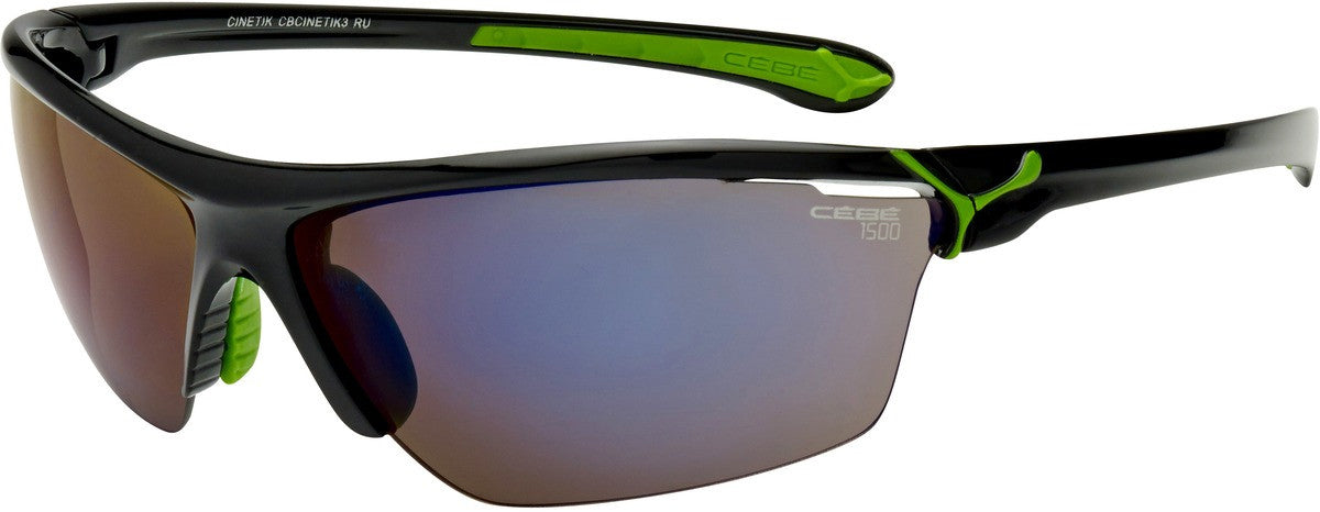 Color_CBCINETIK3 - Black Green Shiny - Zone Grey Cat.3 Blue