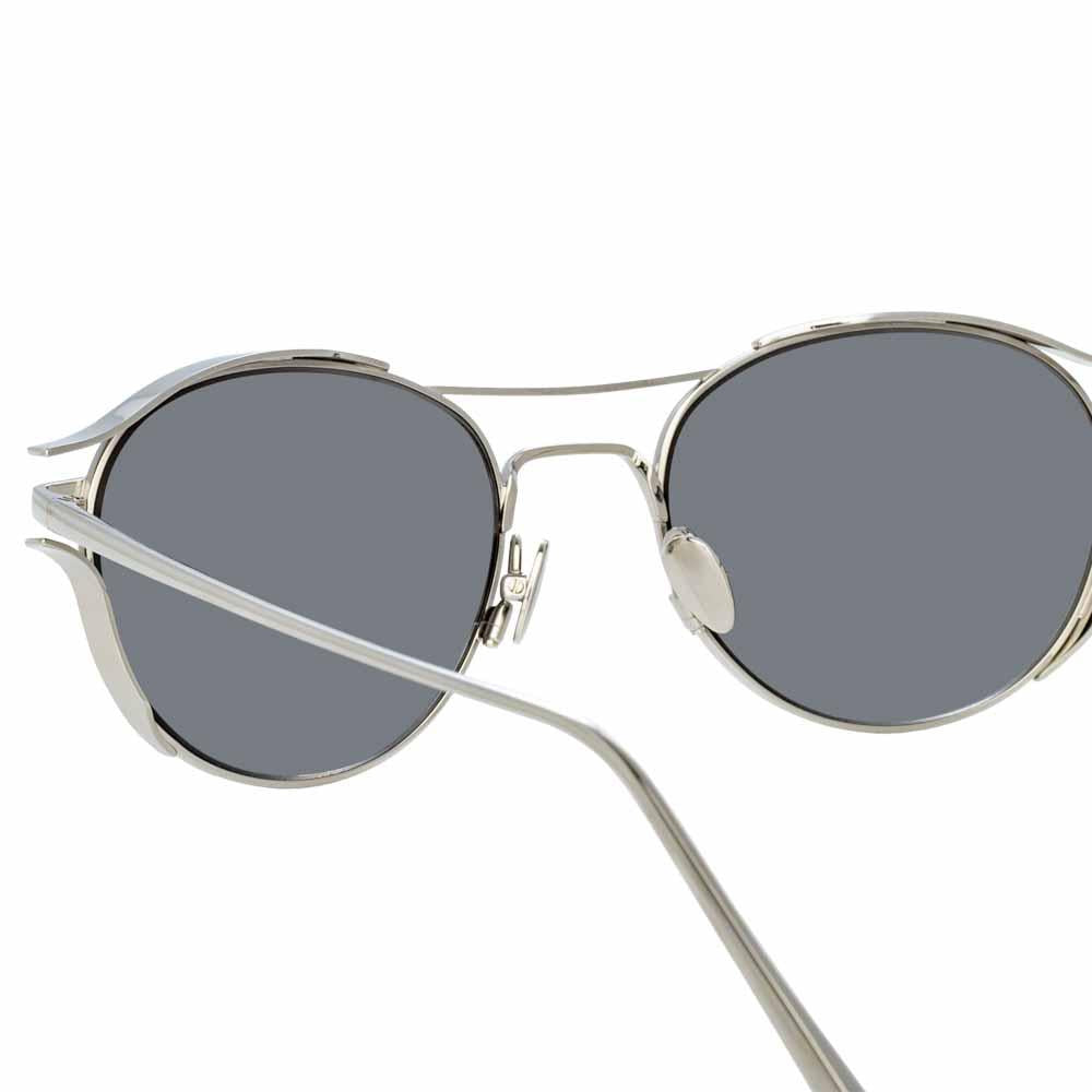 Color_LFL944C2SUN - Linda Farrow Cradle C2 WHITE GOLD/ PLATINUM Oval Sunglasses