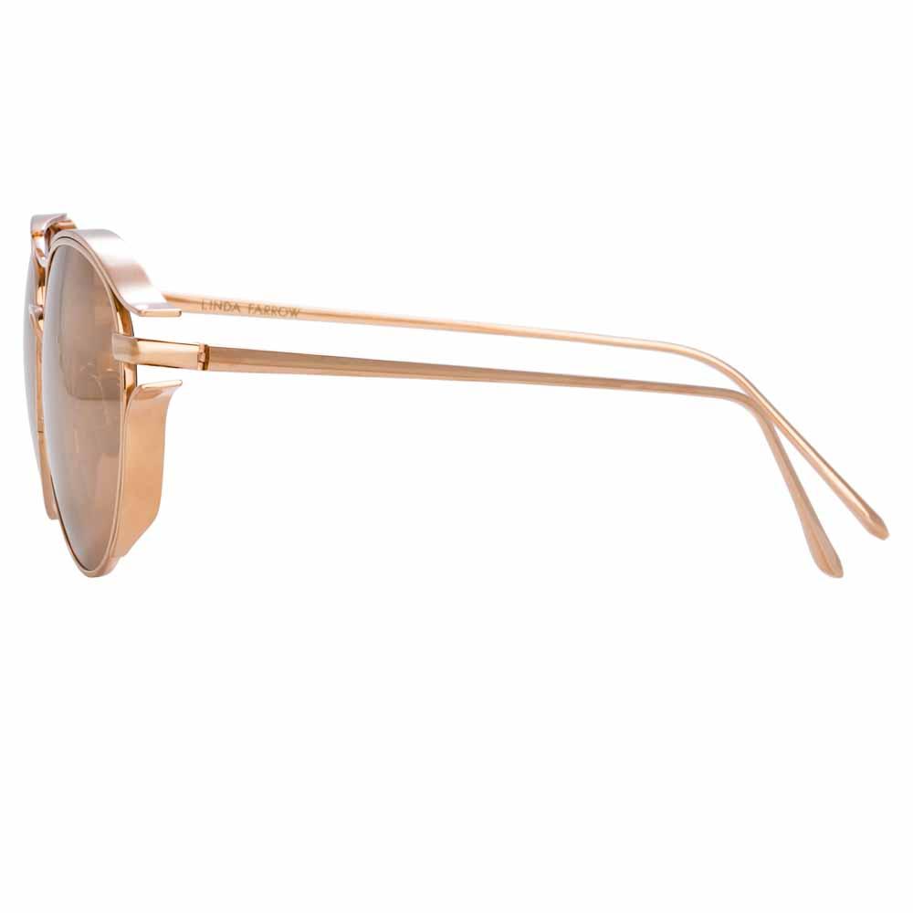 Color_LFL944C3SUN - Linda Farrow Cradle C3 ROSE GOLD/ ROSE GOLD Oval Sunglasses