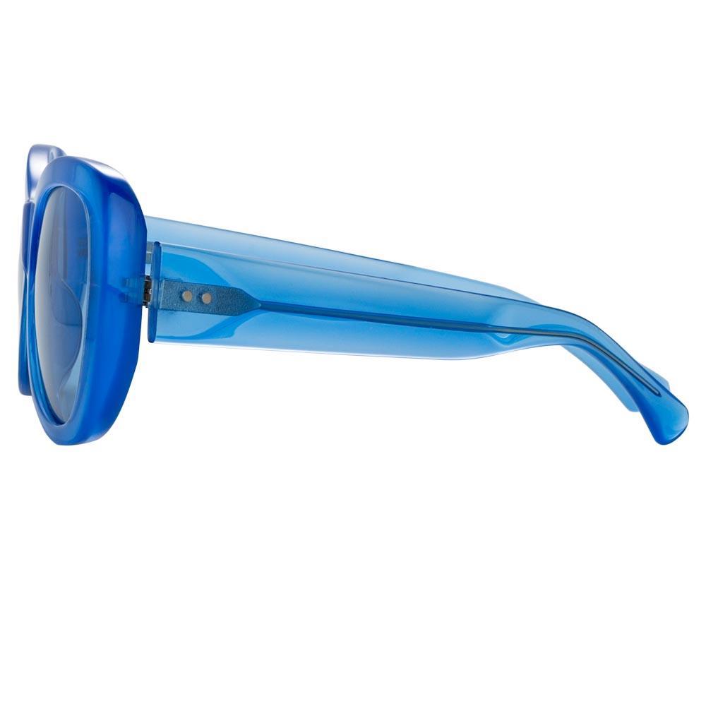 Color_DVN195C7SUN - Dries Van Noten 195 Round Sunglasses in Blue